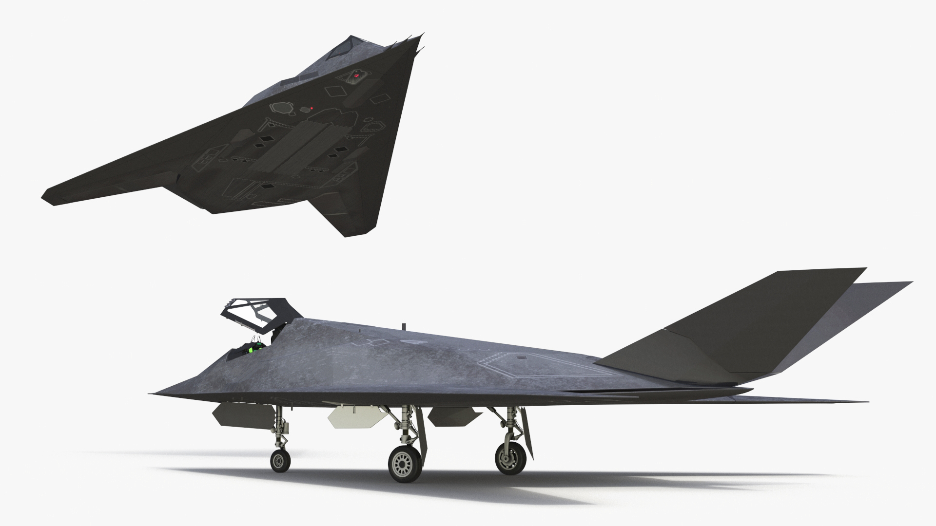 3D model Military Stealth Aircraft in Flight
