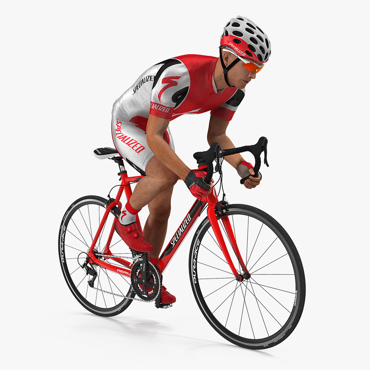 Cyclist Athlete in Suit Bicycle, view 7