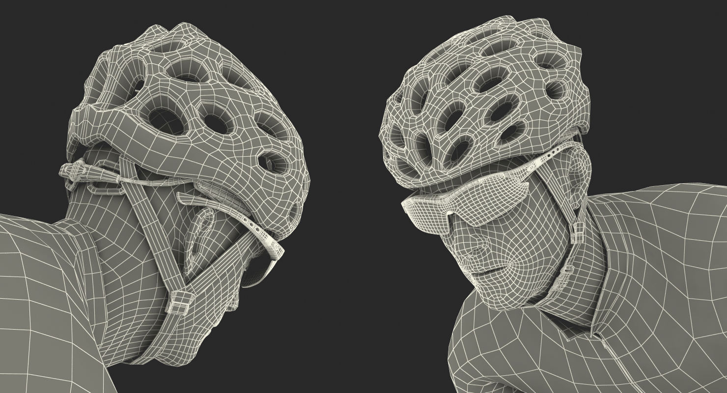 3D Cyclist Athlete in Red Suit on Bicycle model