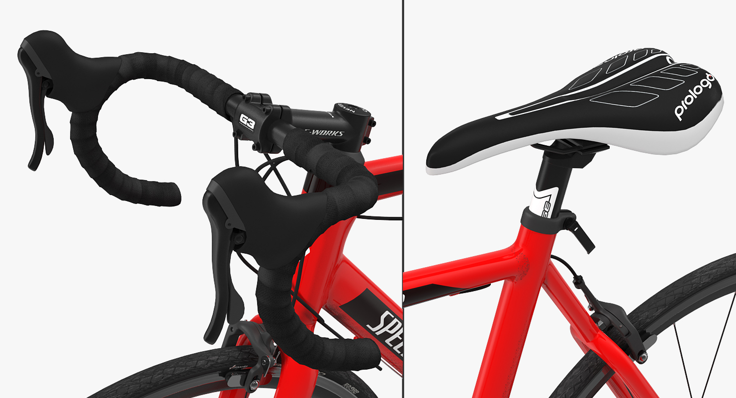 3D Cyclist Athlete in Red Suit on Bicycle model