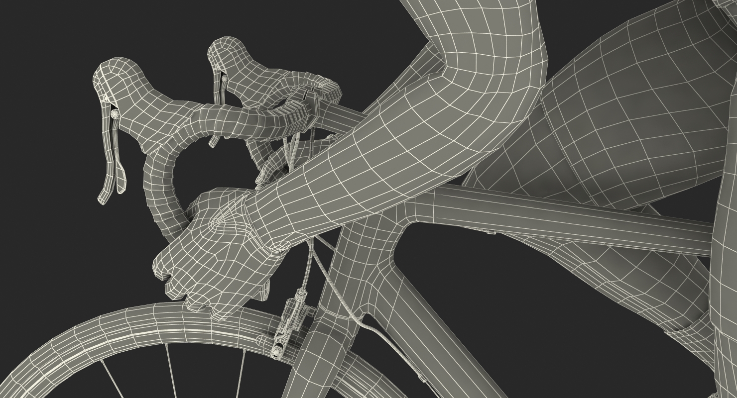 3D Cyclist Athlete in Red Suit on Bicycle model