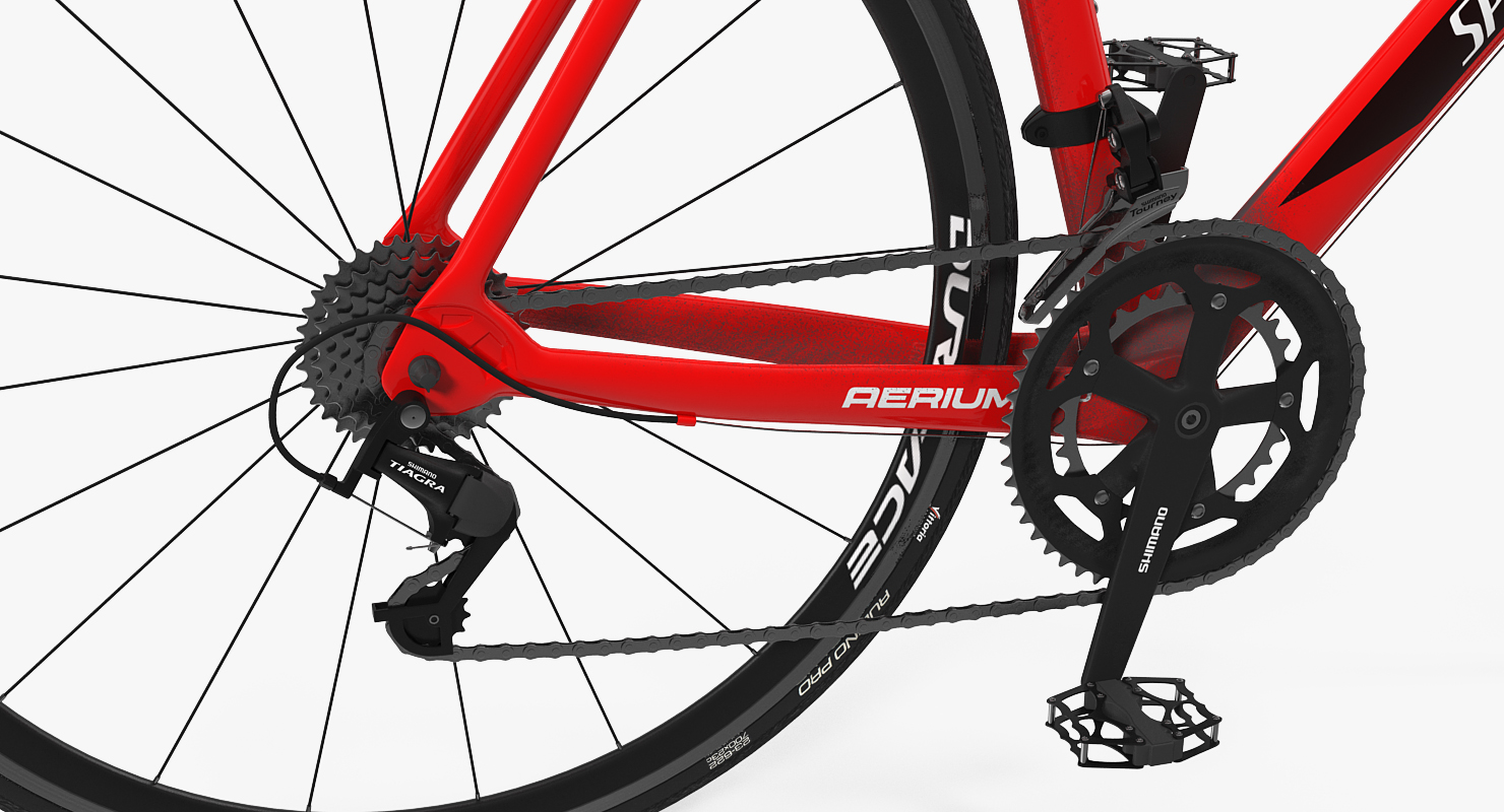 3D Cyclist Athlete in Red Suit on Bicycle model