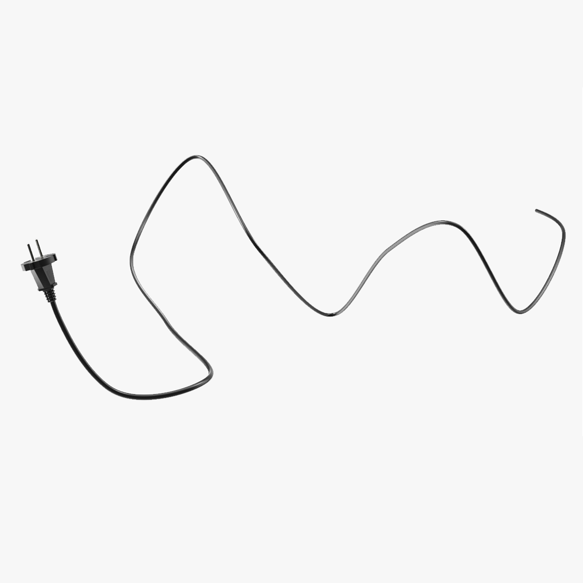 Type E Electric Plug Black Rigged for Maya 3D