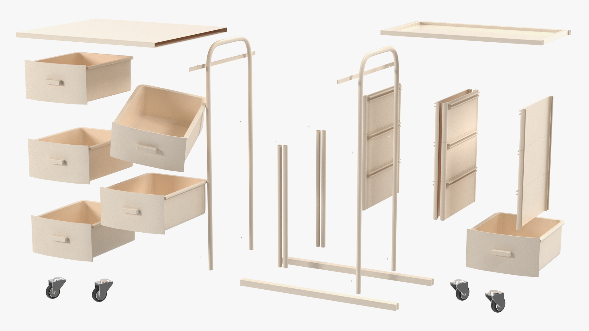 3D Medical Drawer Chest Beige