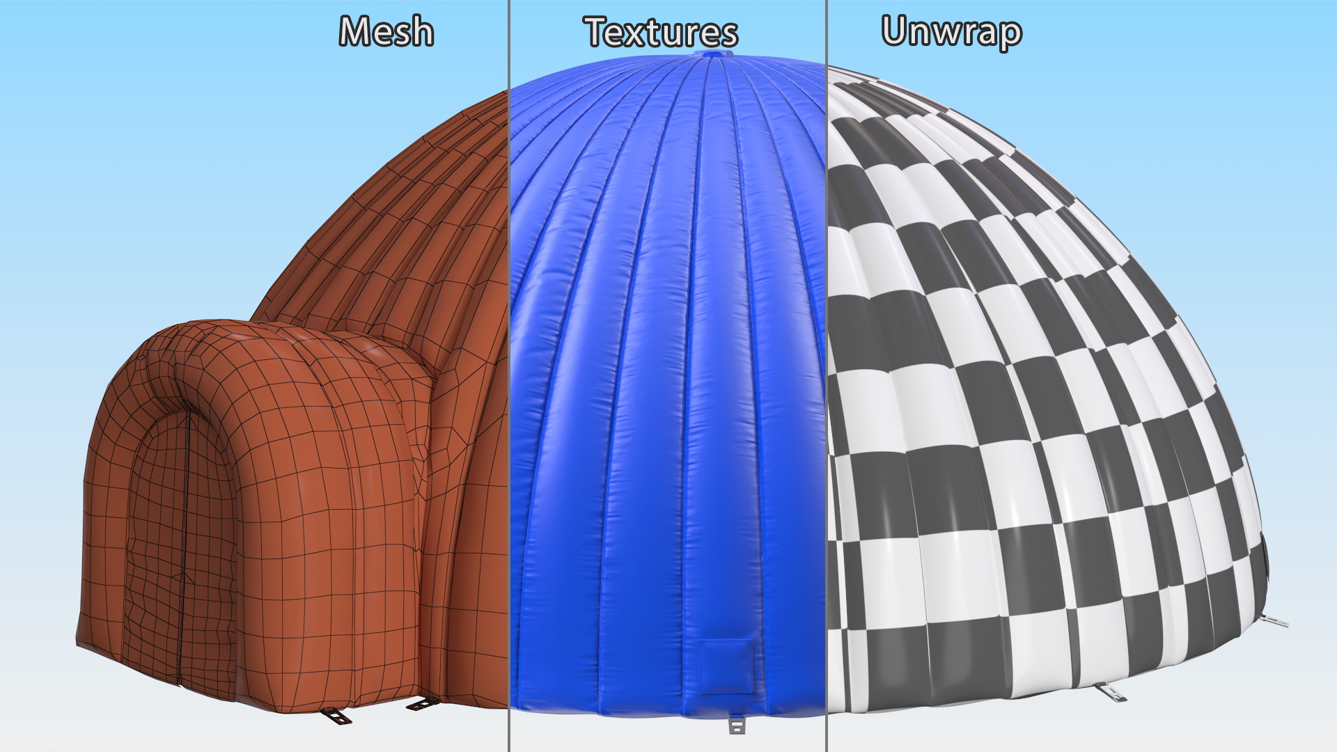 Igloo Inflatable Party Tent Blue 3D