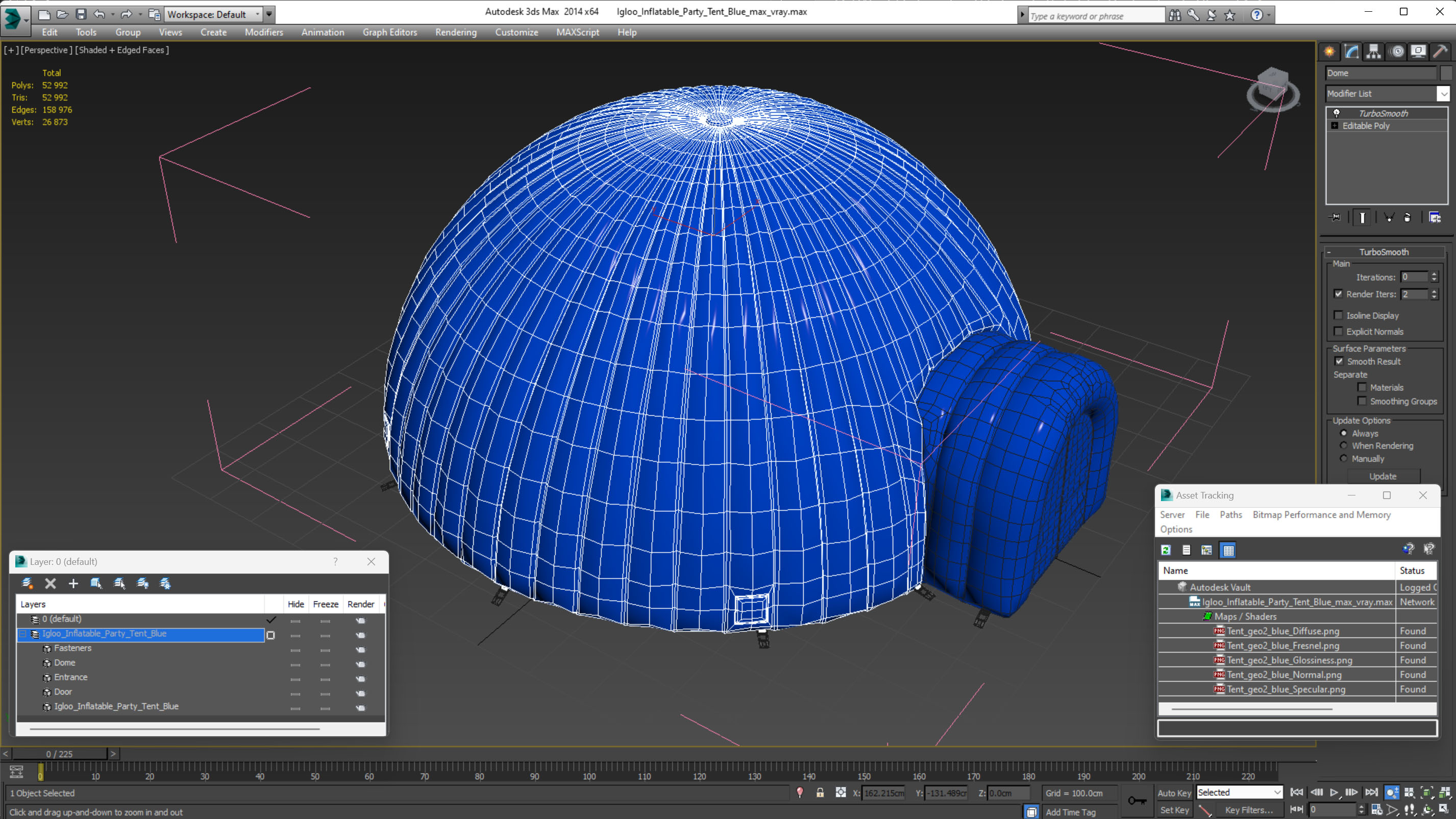 Igloo Inflatable Party Tent Blue 3D