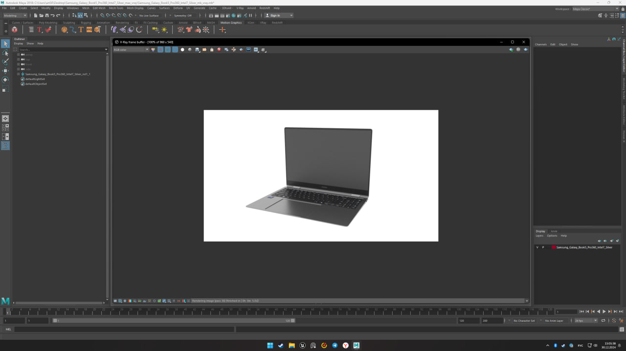 3D Samsung Galaxy Book5 Pro360 Intel7 Silver