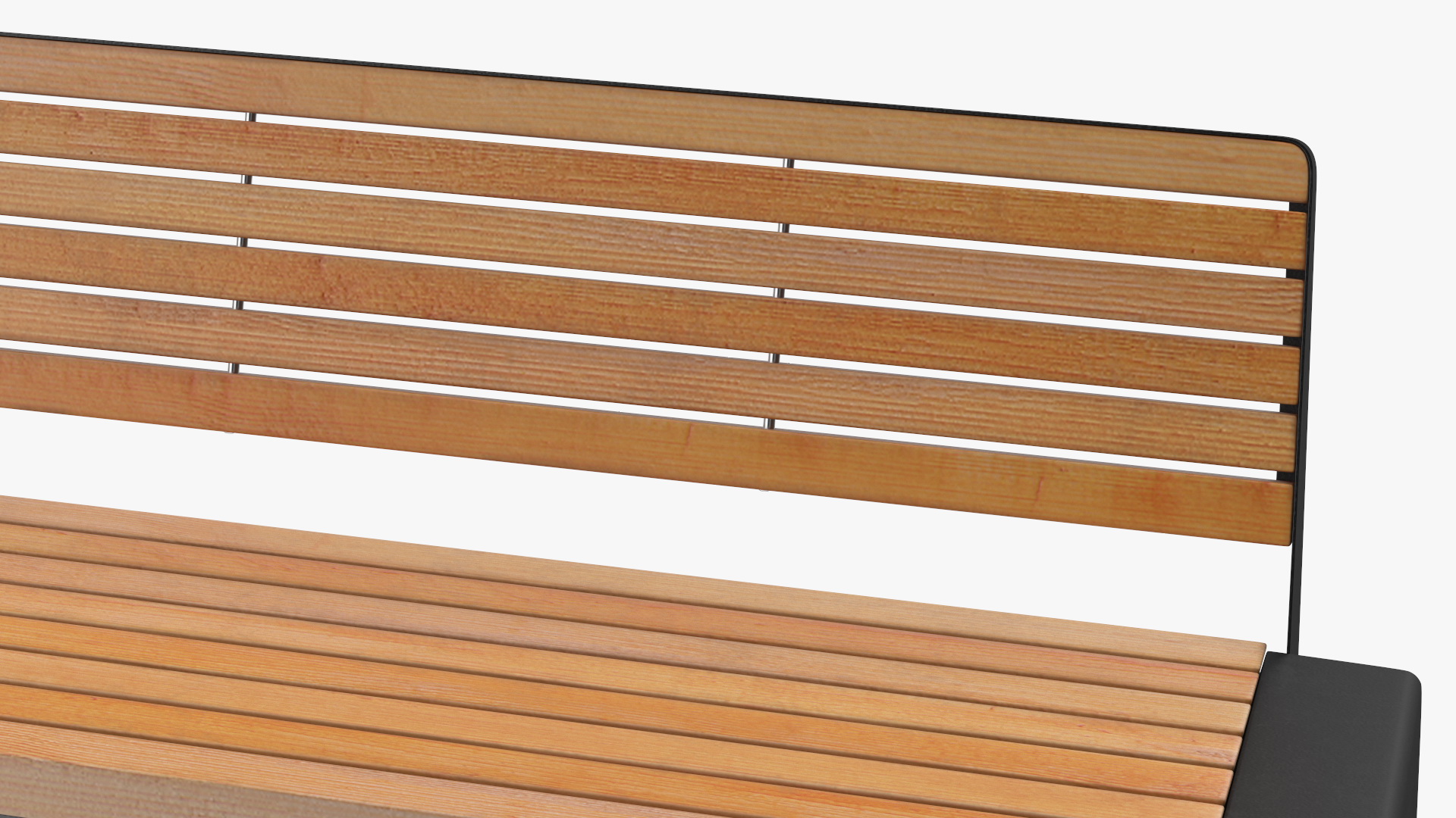 3D model Black Park Bench with Backrest