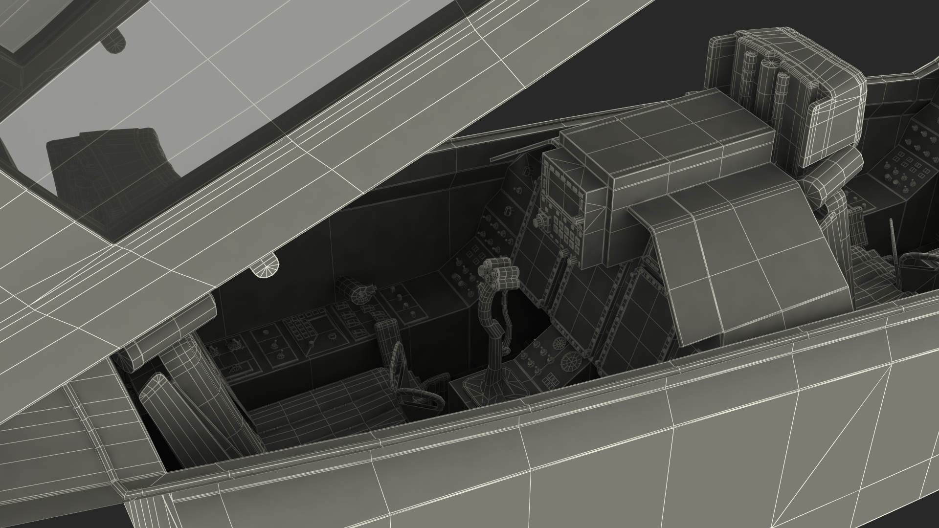 3D Fighter Aircraft Tandem Cockpit