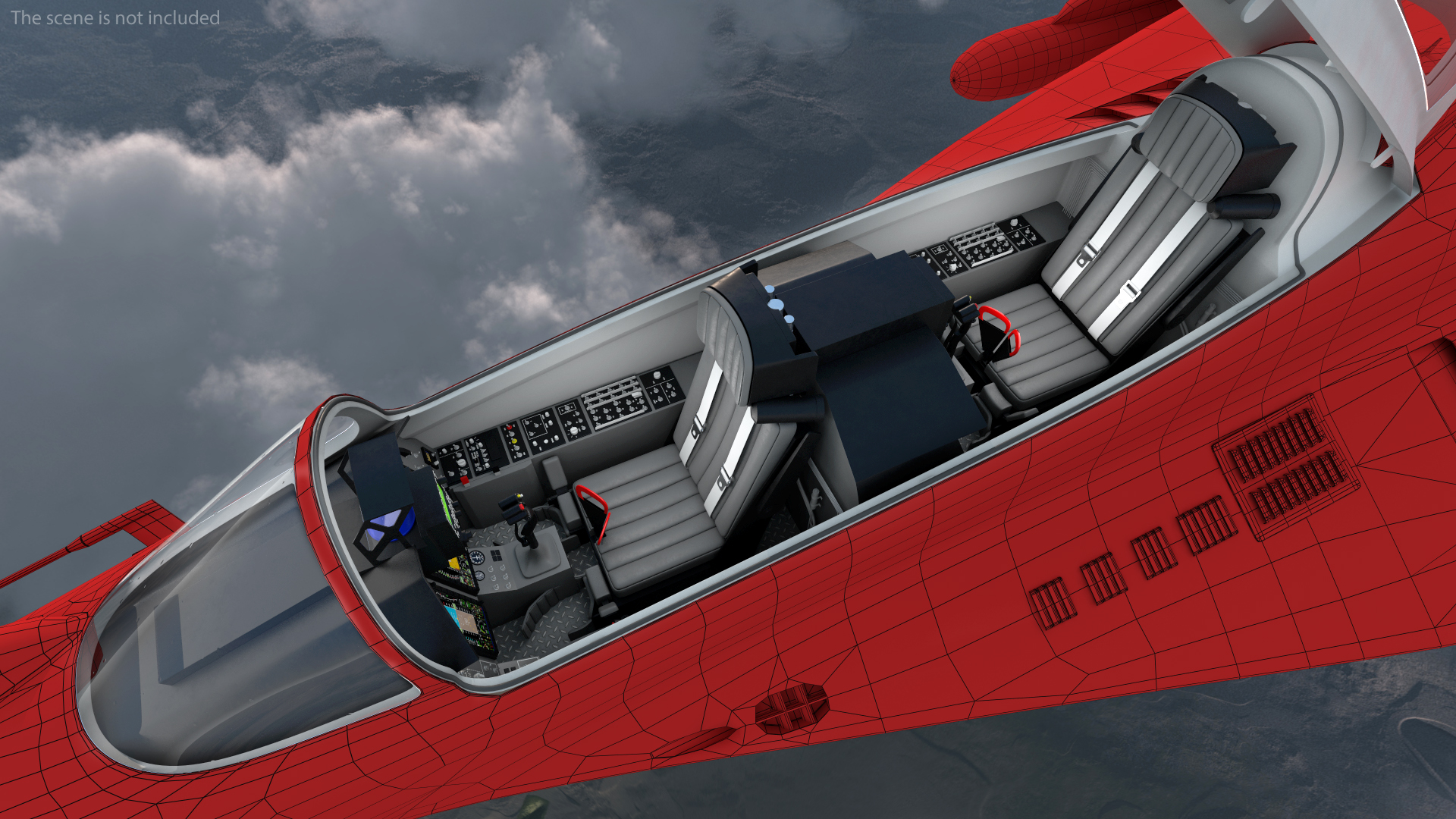 3D Fighter Aircraft Tandem Cockpit