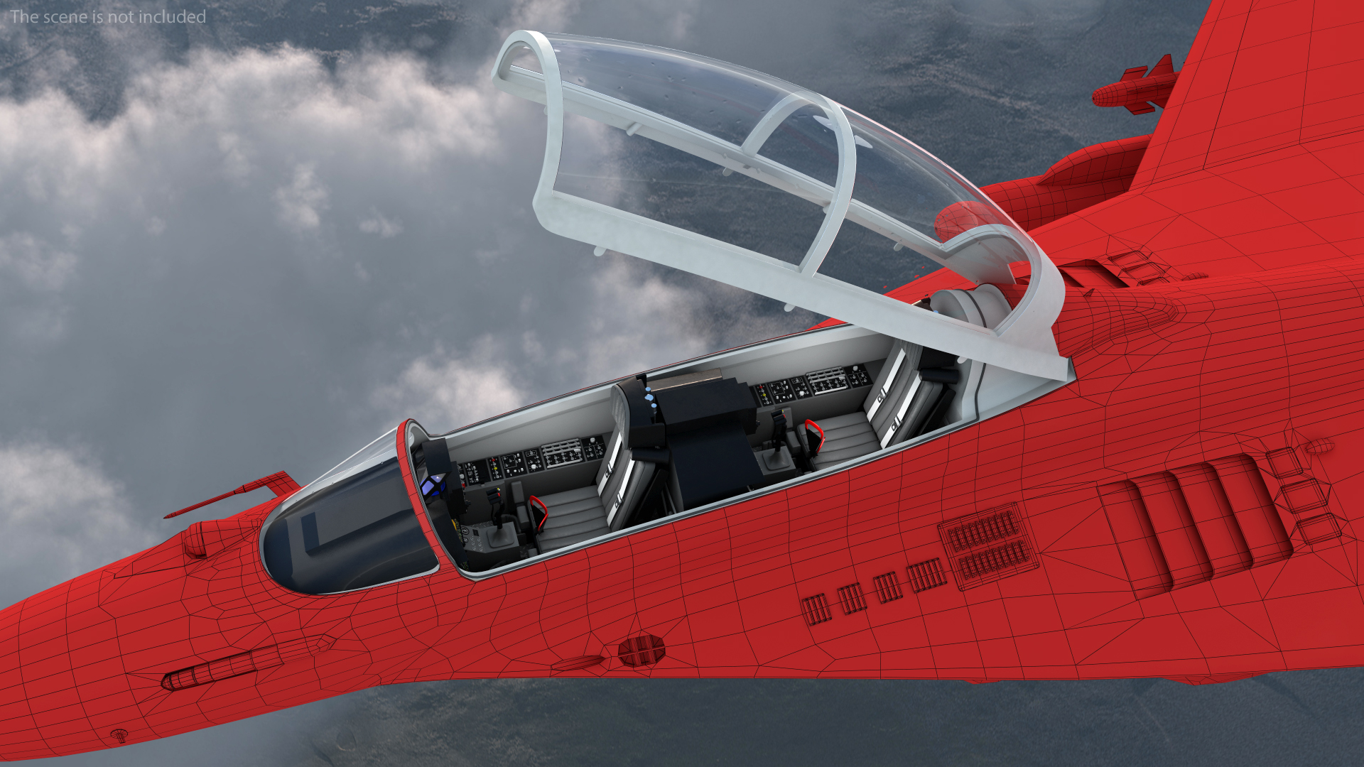 3D Fighter Aircraft Tandem Cockpit