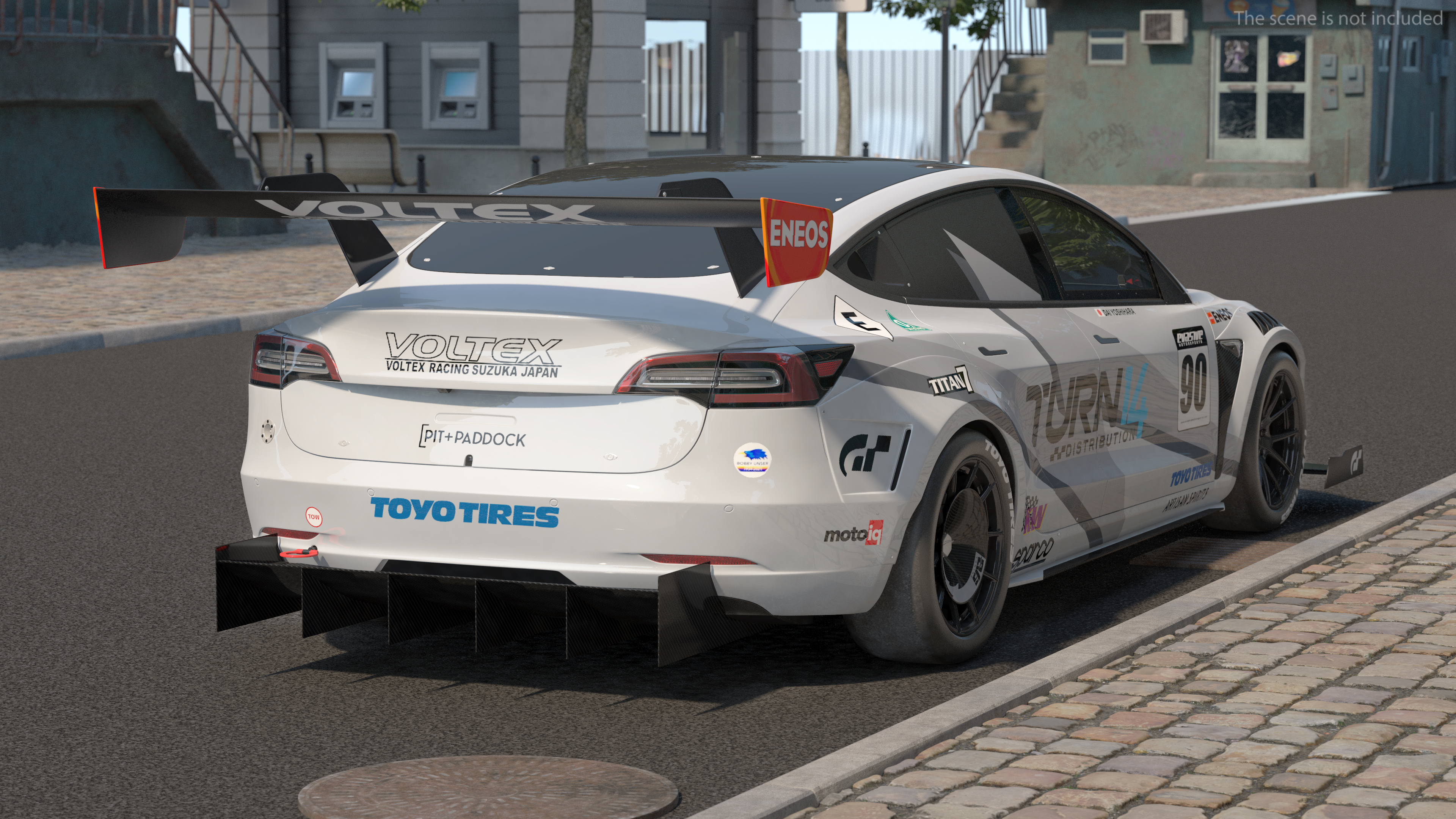 3D Tesla Model 3 Race Car Simple Interior model