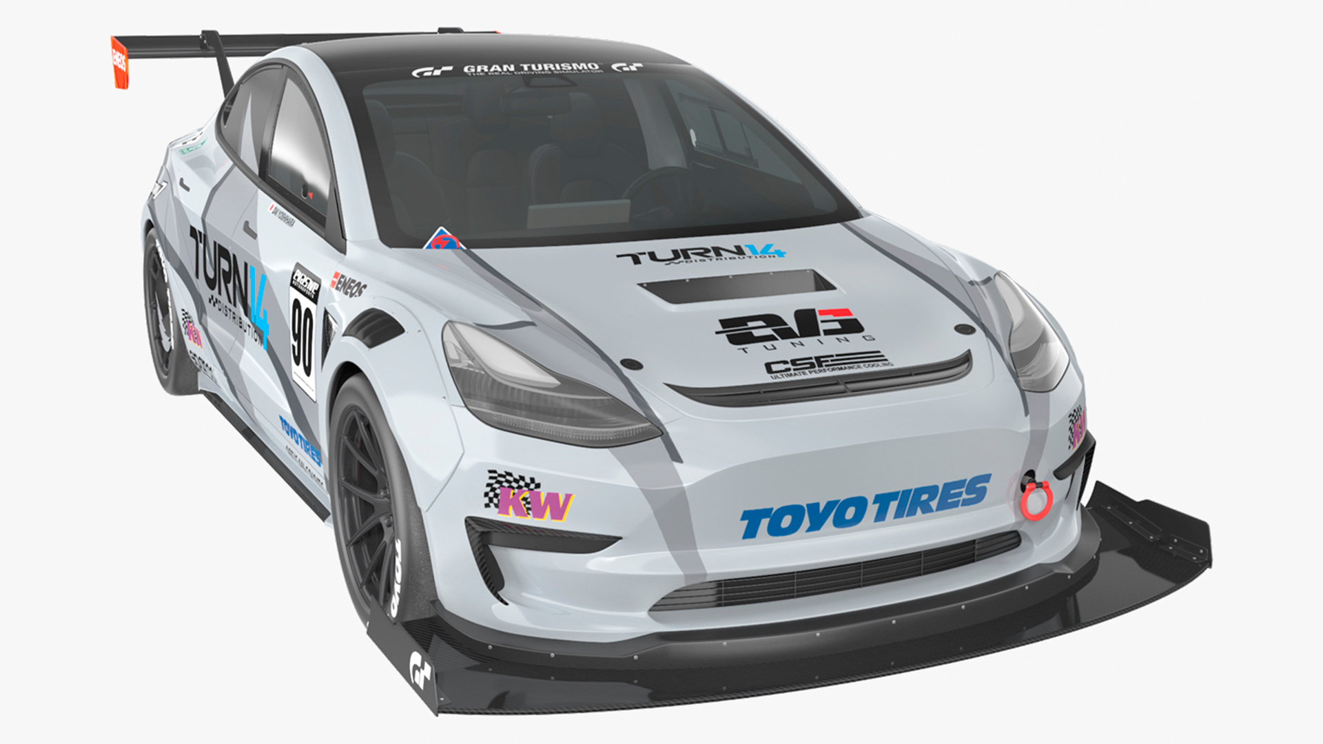 3D Tesla Model 3 Race Car Simple Interior model