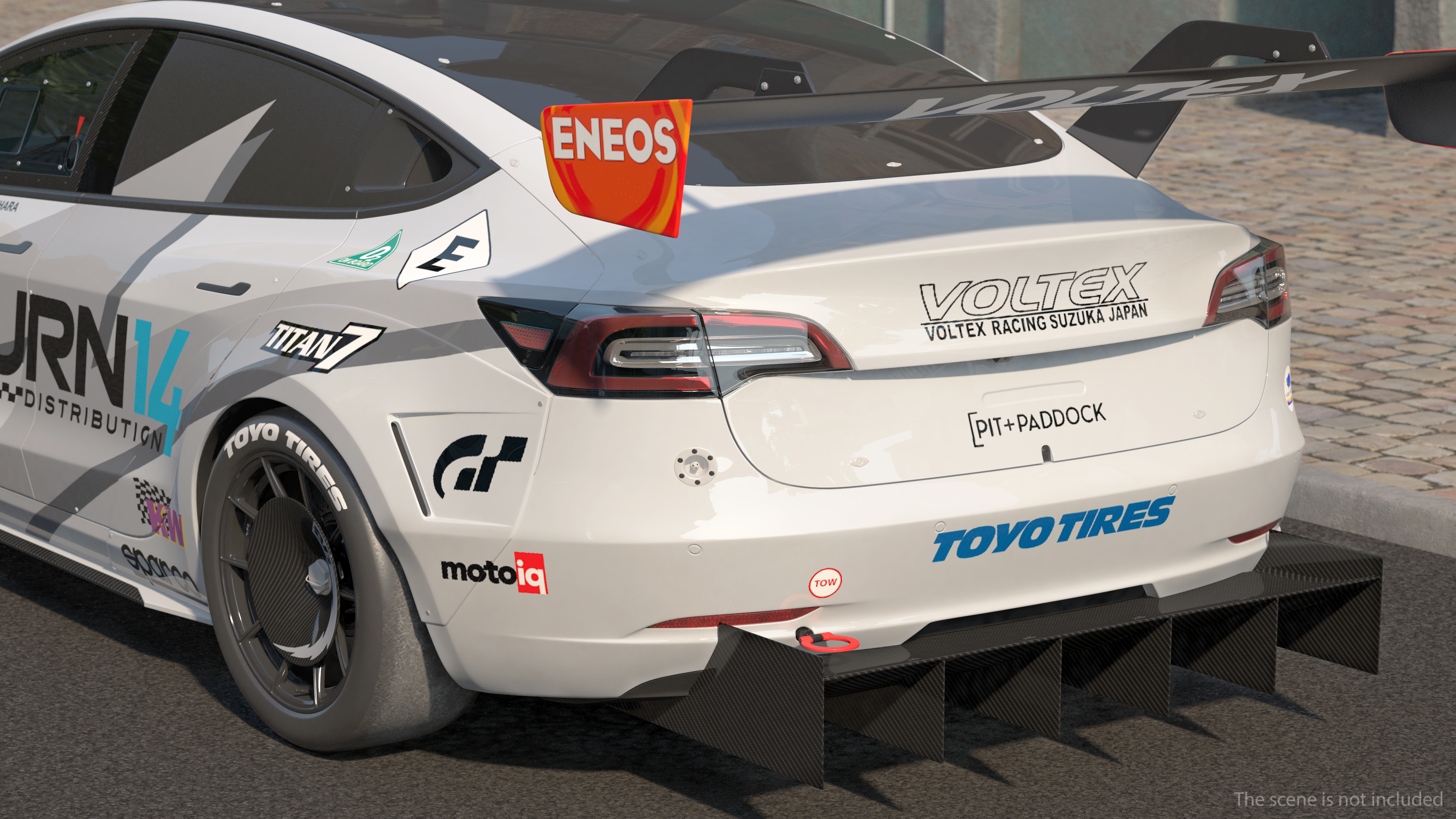 3D Tesla Model 3 Race Car Simple Interior model