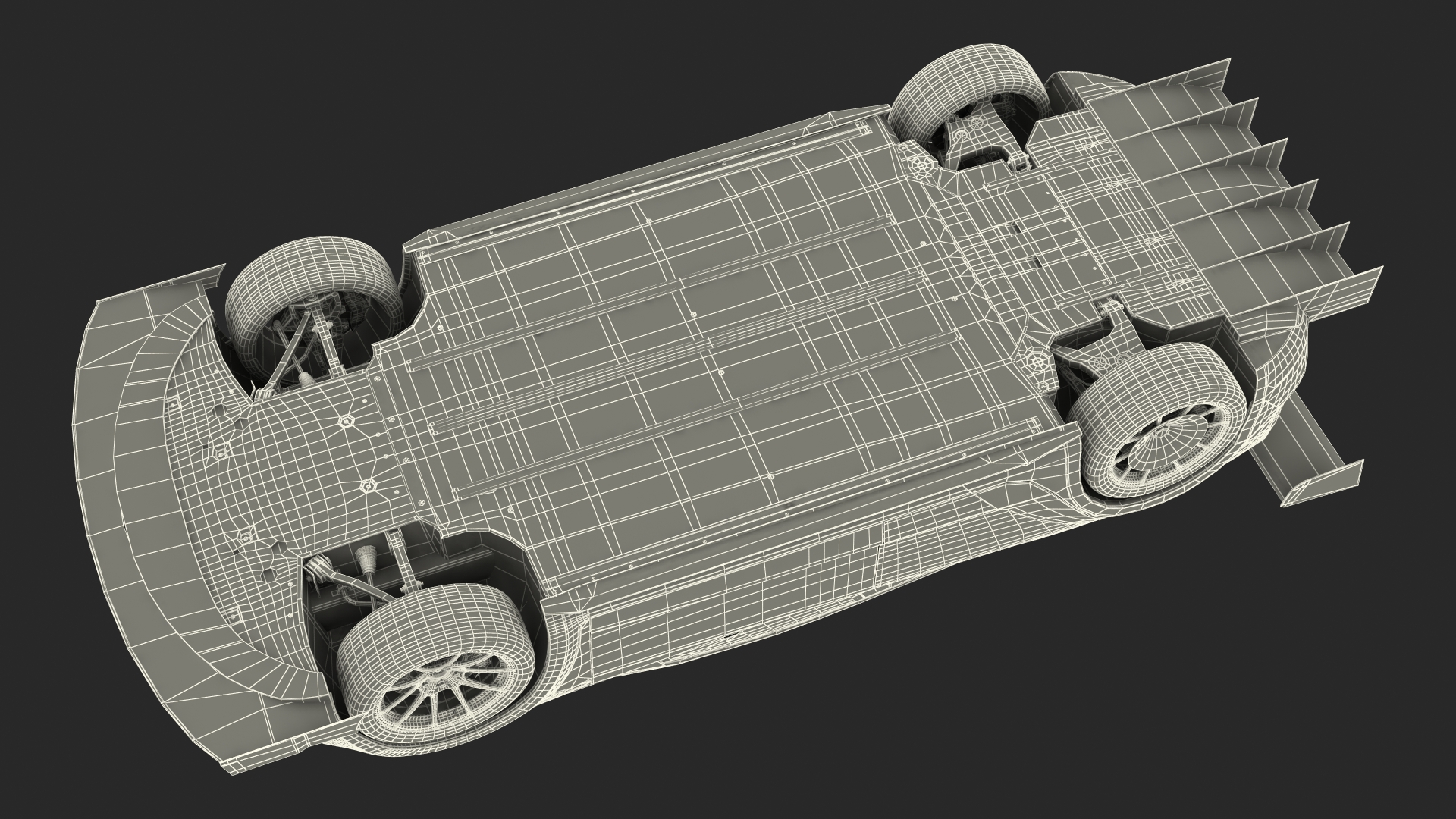 3D Tesla Model 3 Race Car Simple Interior model