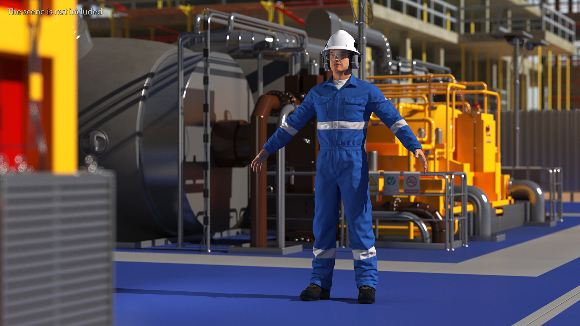 3D Oil Gas Worker Rigged
