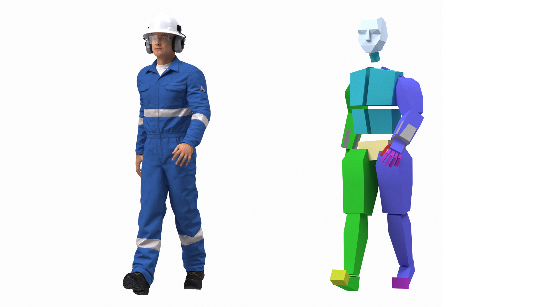 3D Oil Gas Worker Rigged