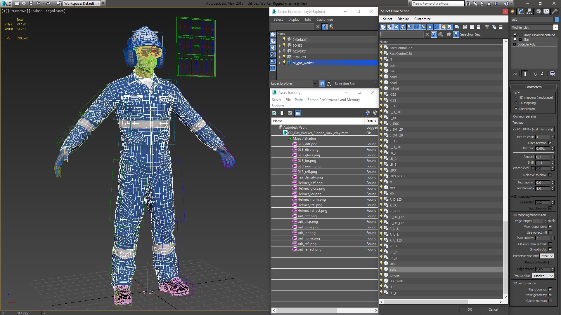 3D Oil Gas Worker Rigged