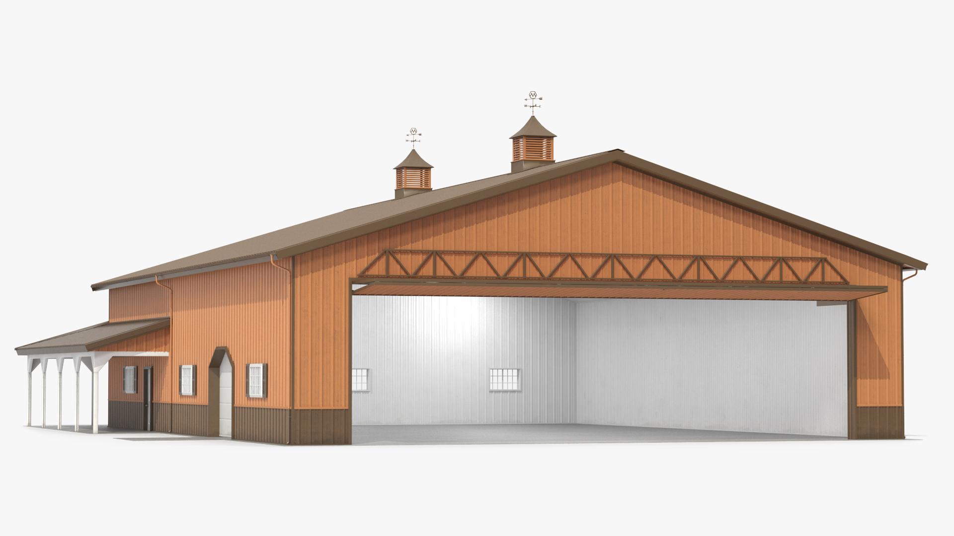 3D Personal Airplane Hangar Rigged