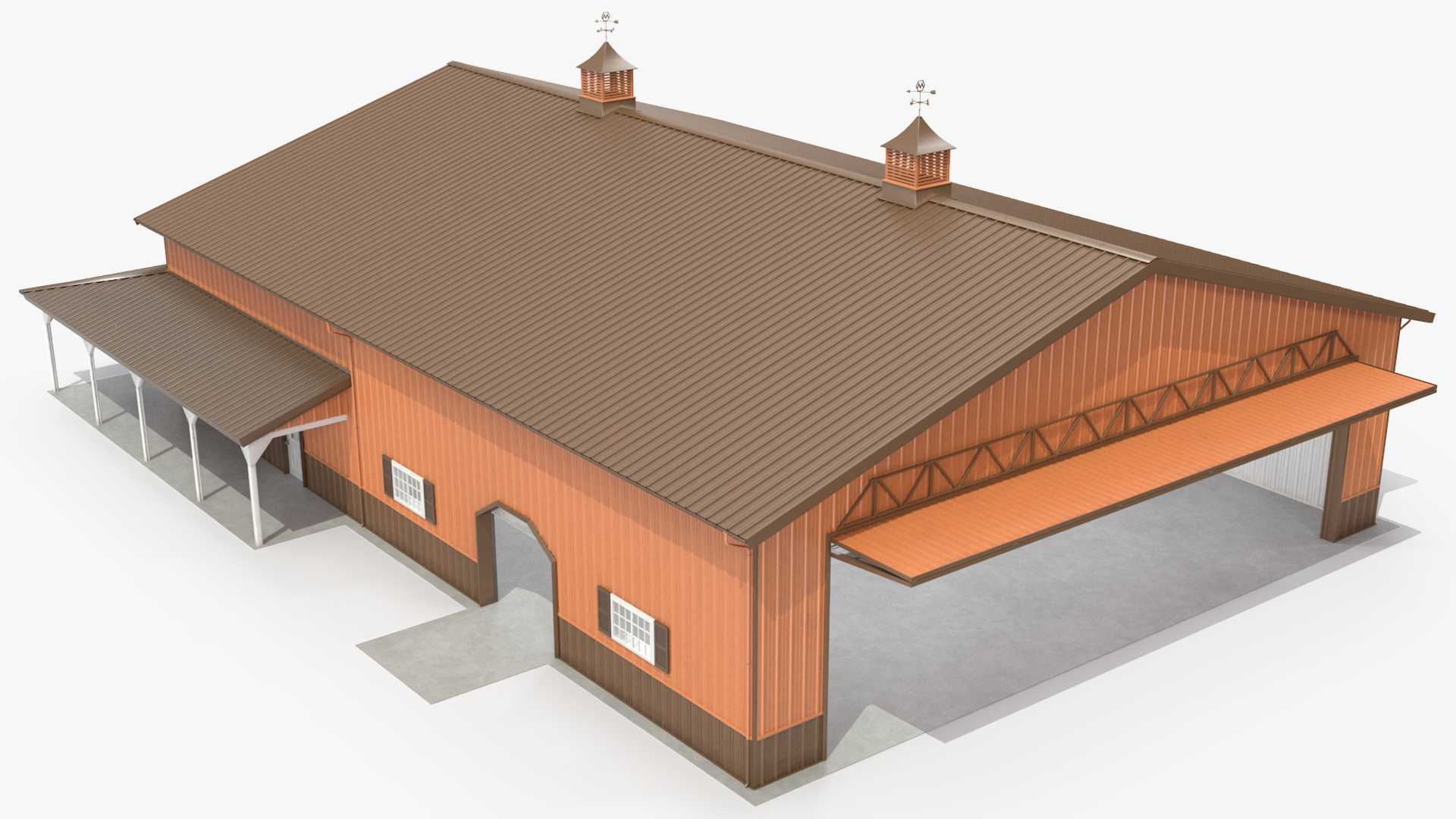 3D Personal Airplane Hangar Rigged