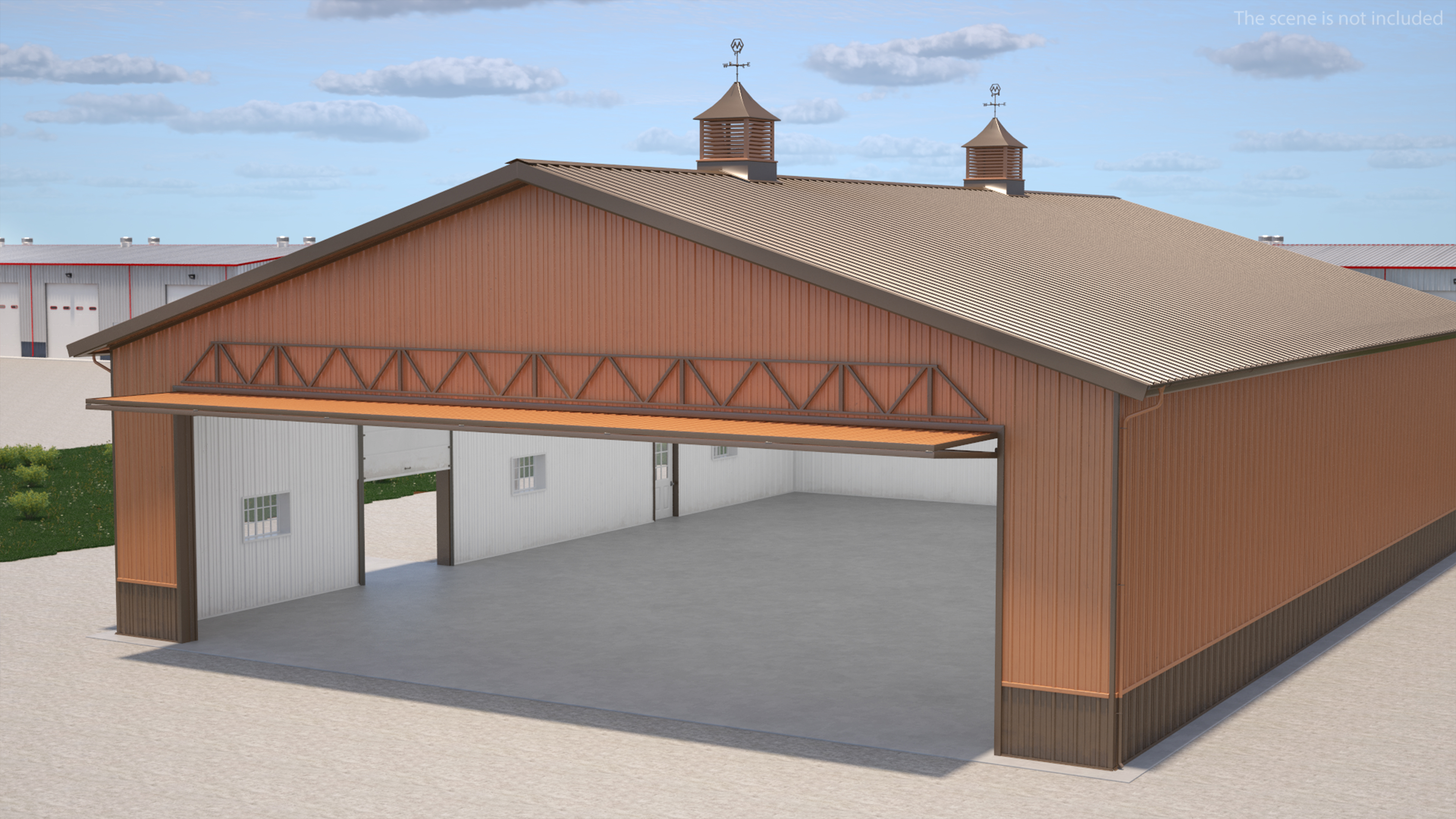 3D Personal Airplane Hangar Rigged