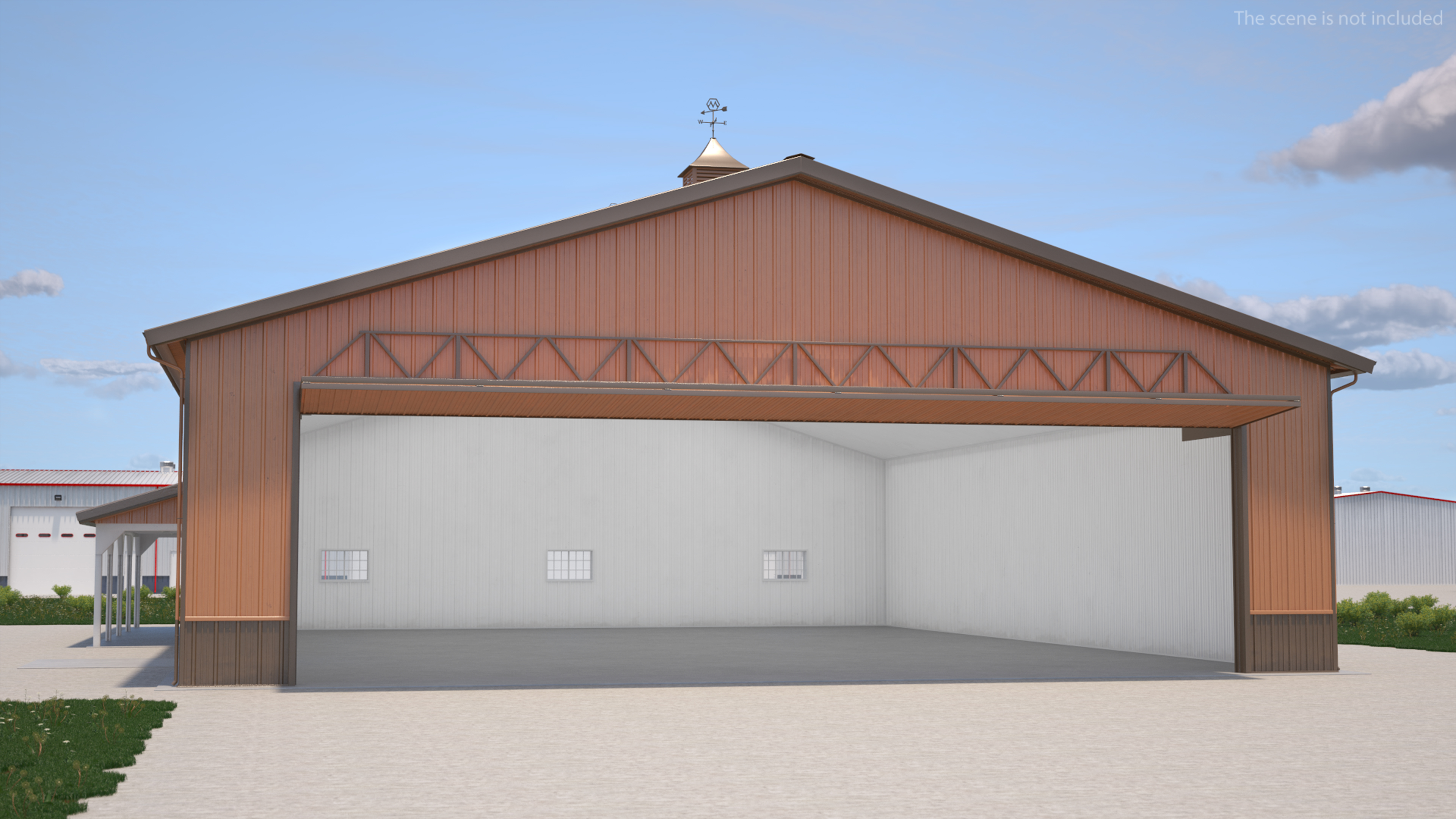 3D Personal Airplane Hangar Rigged