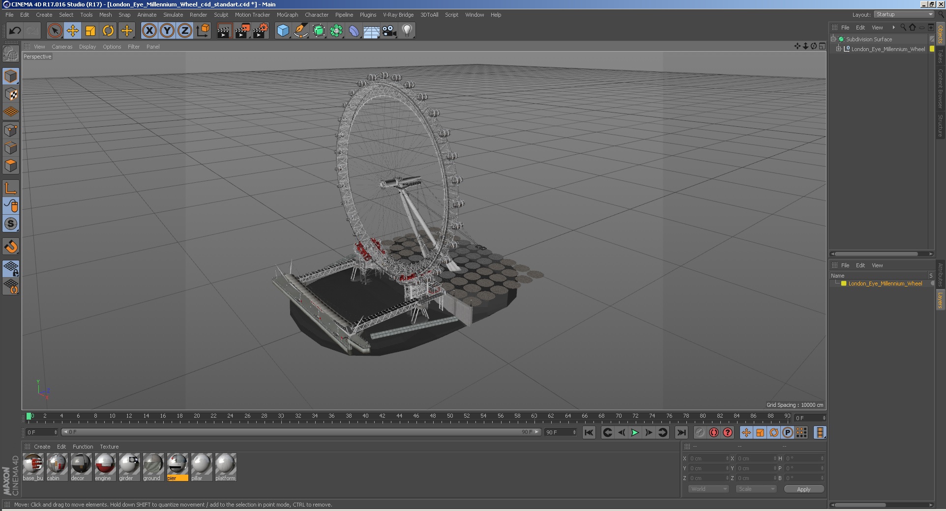London Eye Millennium Wheel 3D