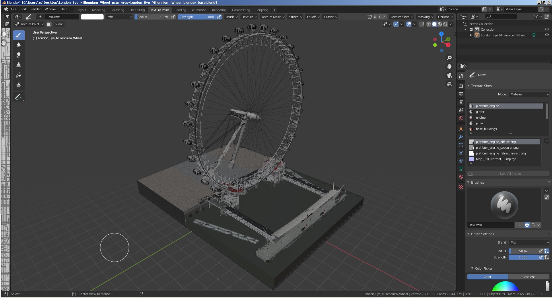 London Eye Millennium Wheel 3D