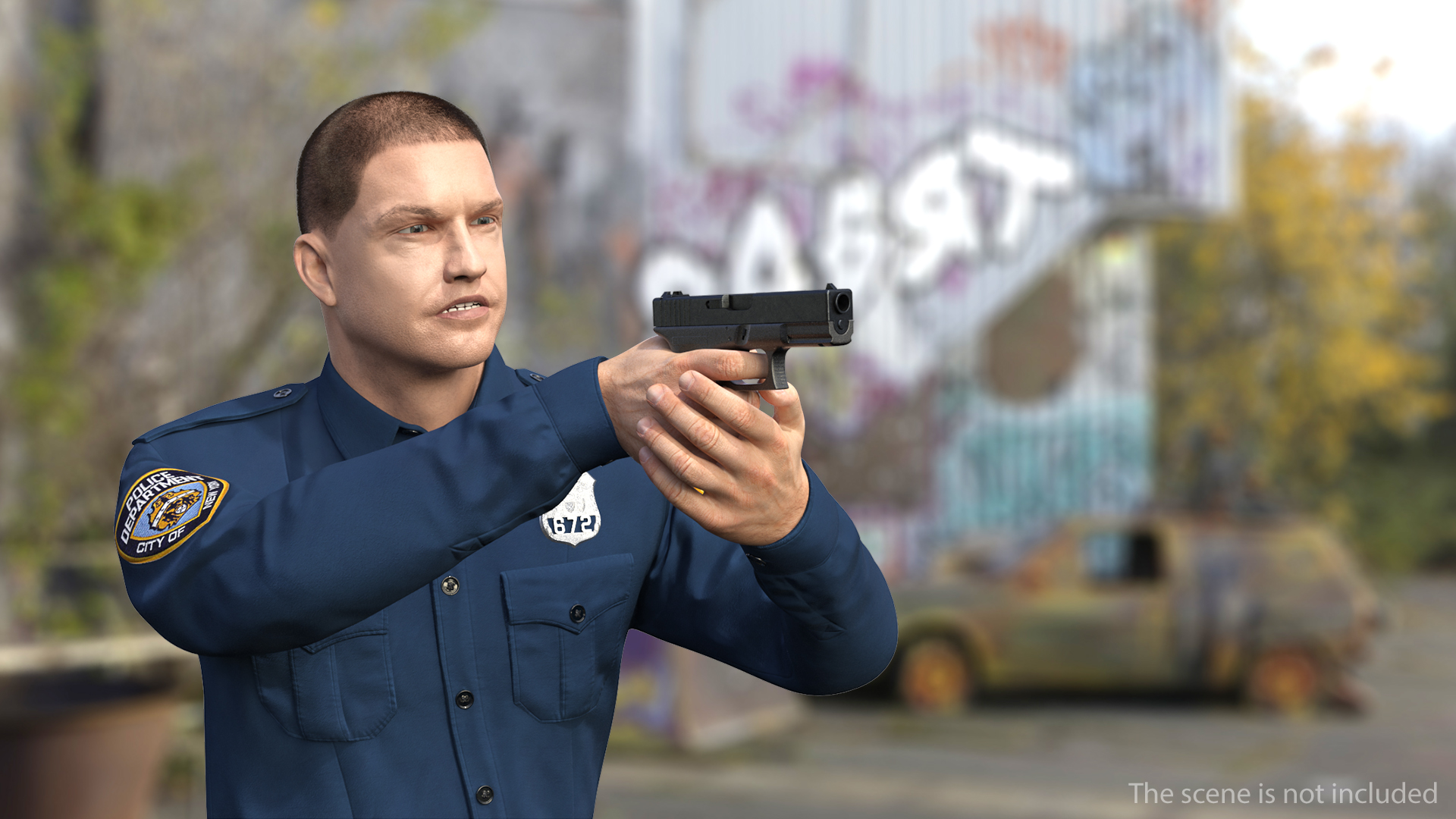 3D model NYPD Cop Aiming
