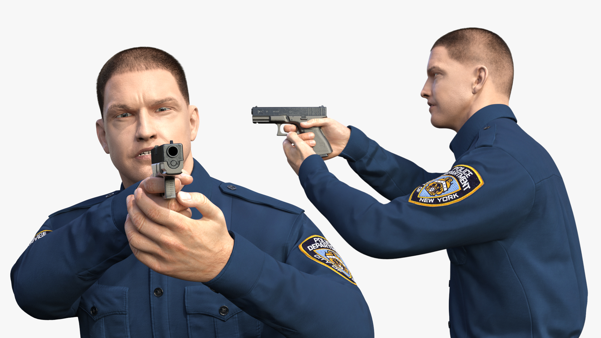 3D model NYPD Cop Aiming