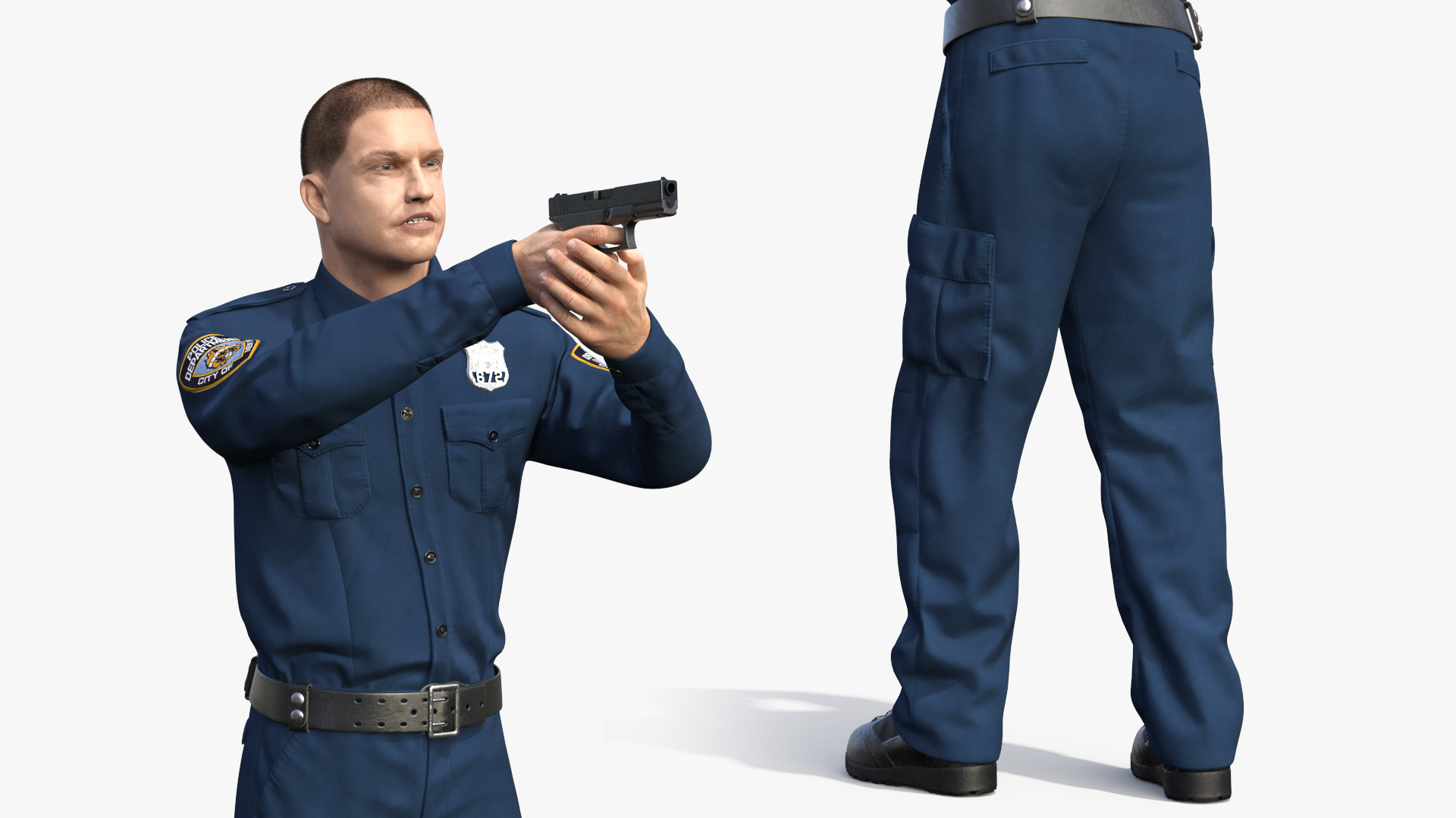 3D model NYPD Cop Aiming