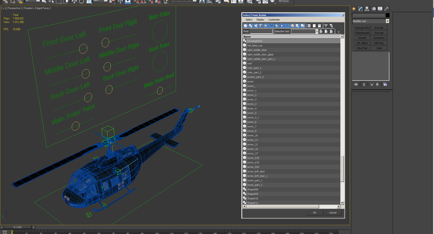 3D Bell UH 1 Iroquois MedEvac Rigged model
