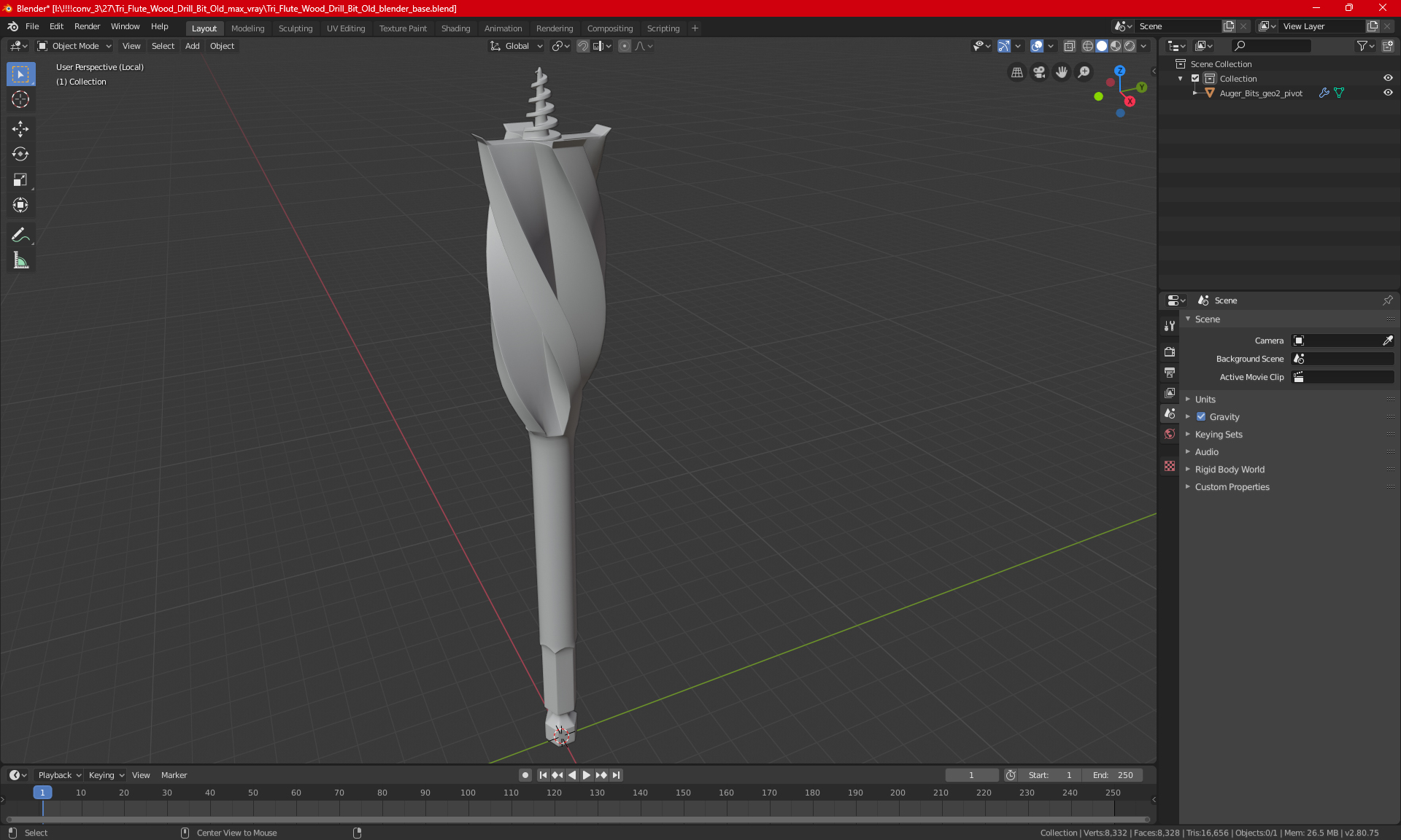 3D Tri Flute Wood Drill Bit Old model