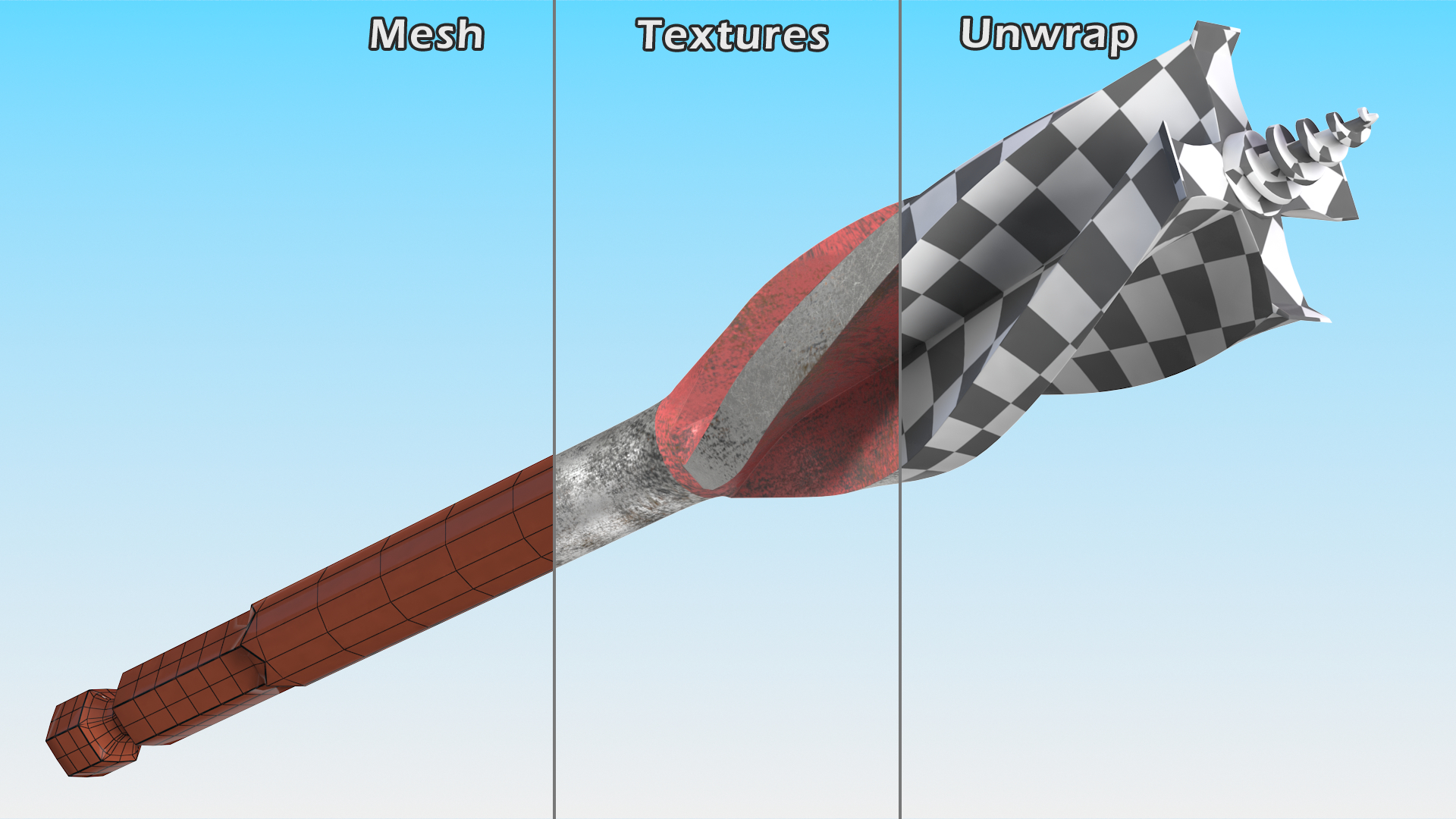 3D Tri Flute Wood Drill Bit Old model