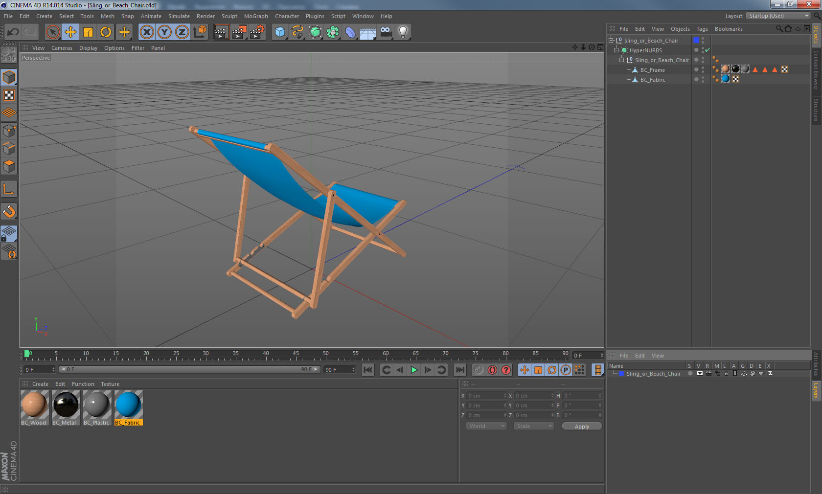 3D model Sling or Beach Chair