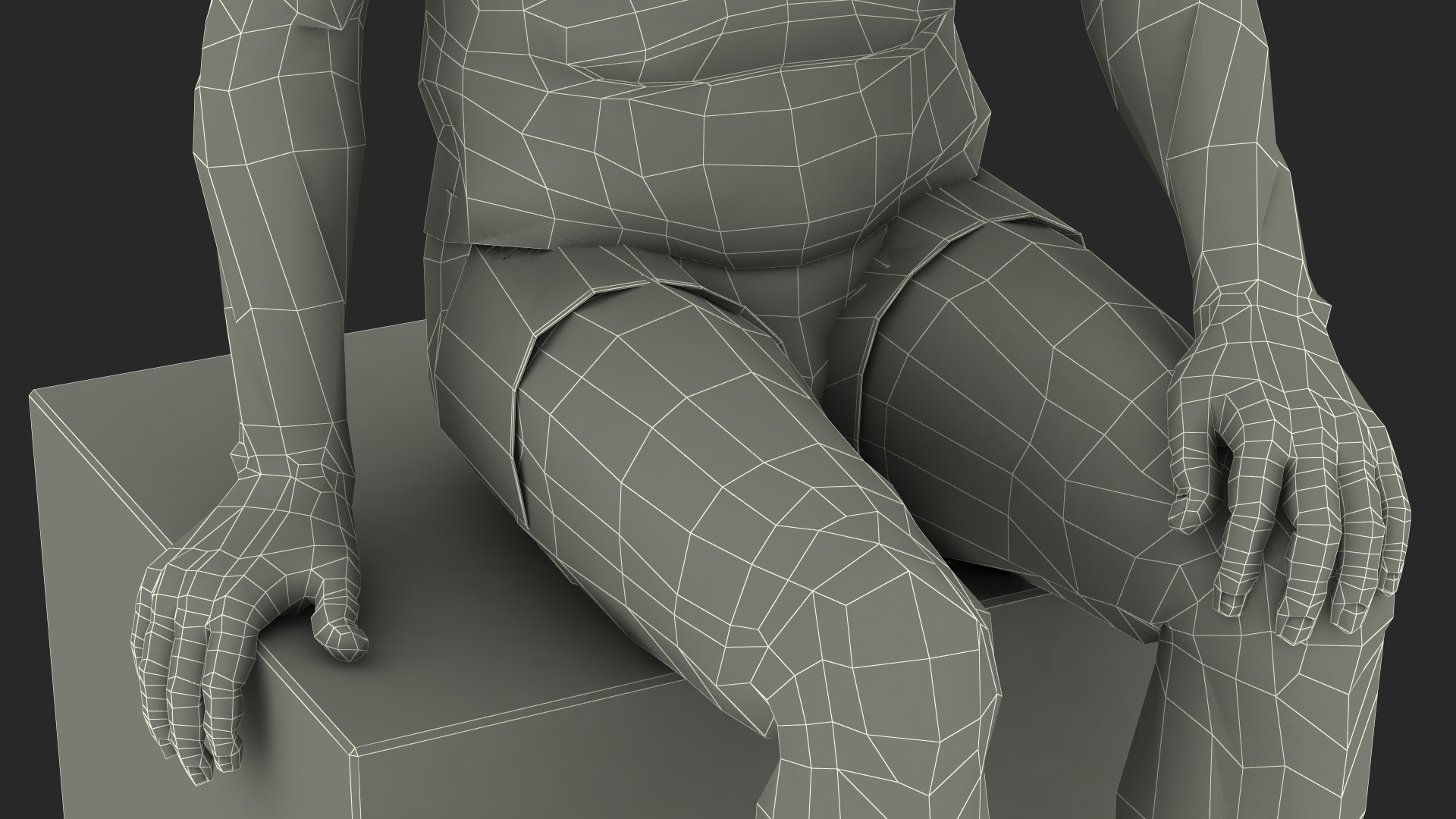 Afro American Old Gentleman in Sleeping Suit Sitting 3D