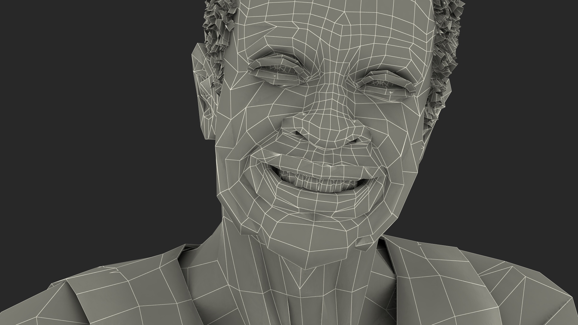 Afro American Old Gentleman in Sleeping Suit Sitting 3D