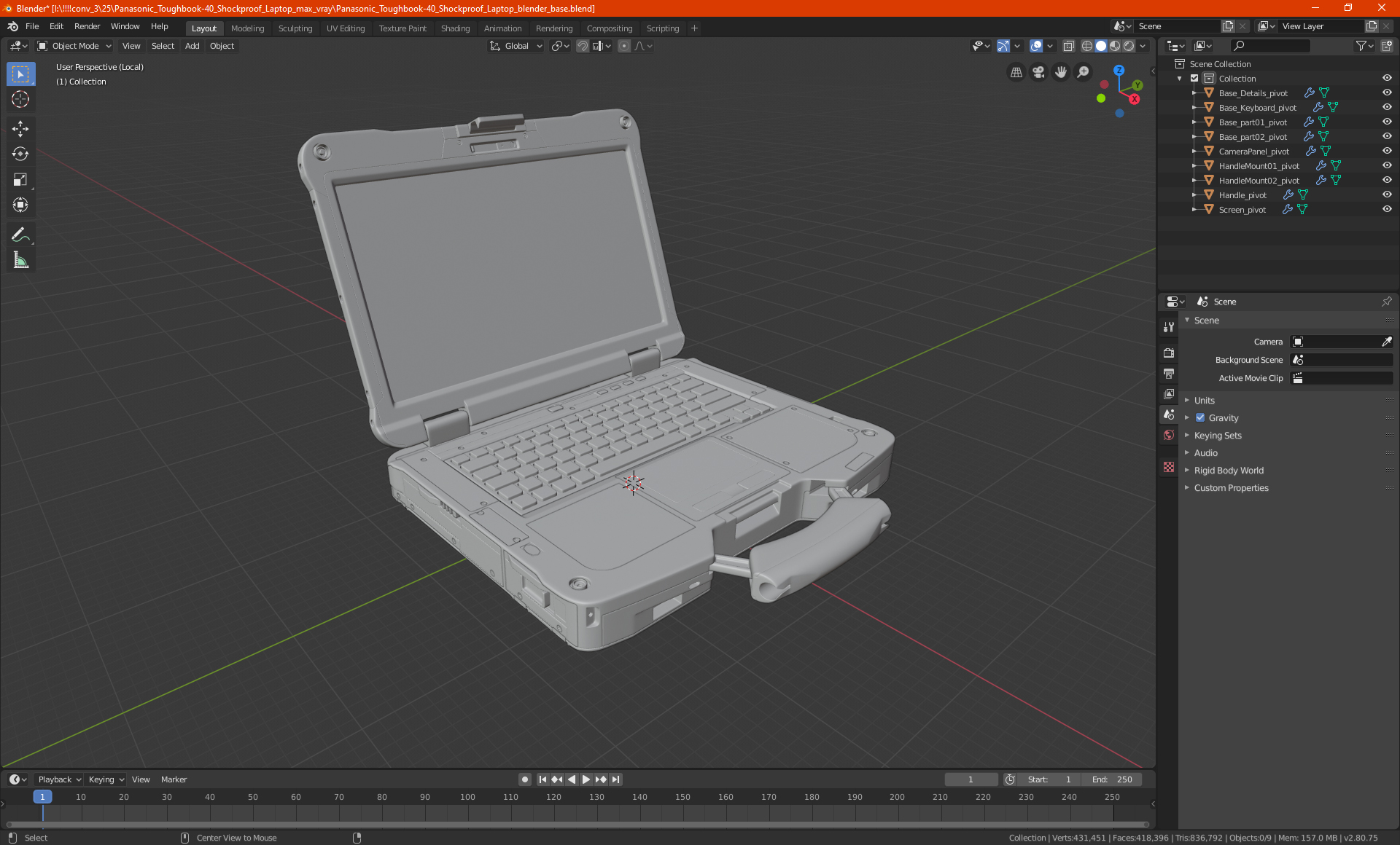 3D model Panasonic Toughbook-40 Shockproof Laptop
