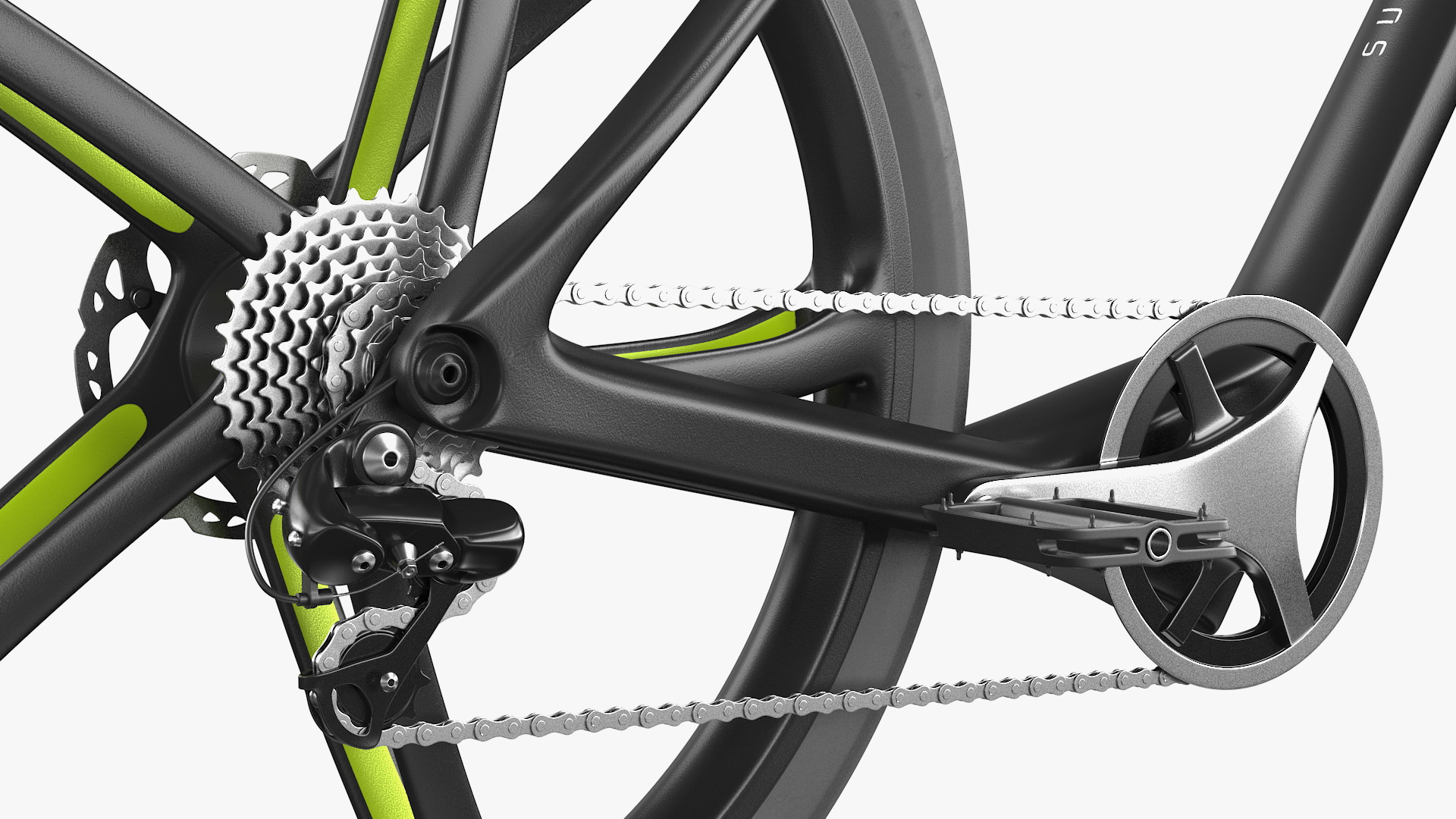 Superstrata E Carbon Electric Bicycle Rigged 3D model