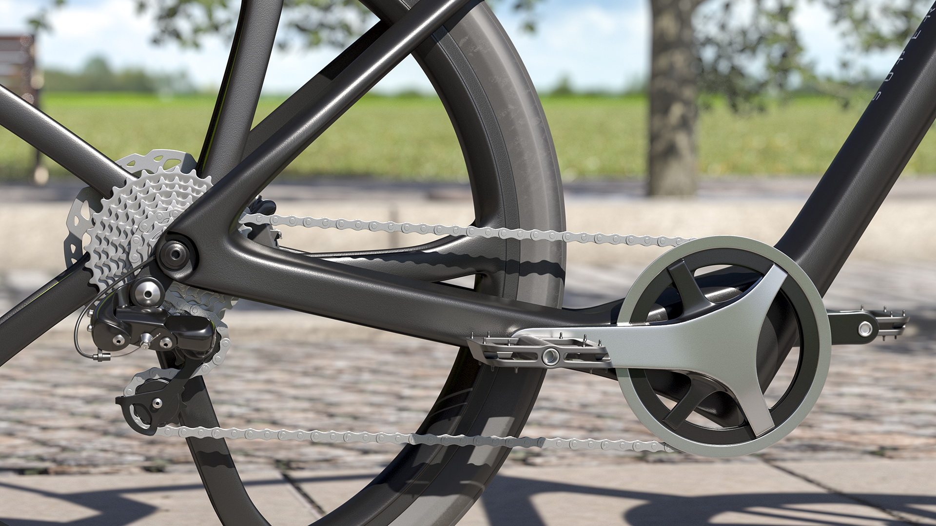 Superstrata E Carbon Electric Bicycle Rigged 3D model