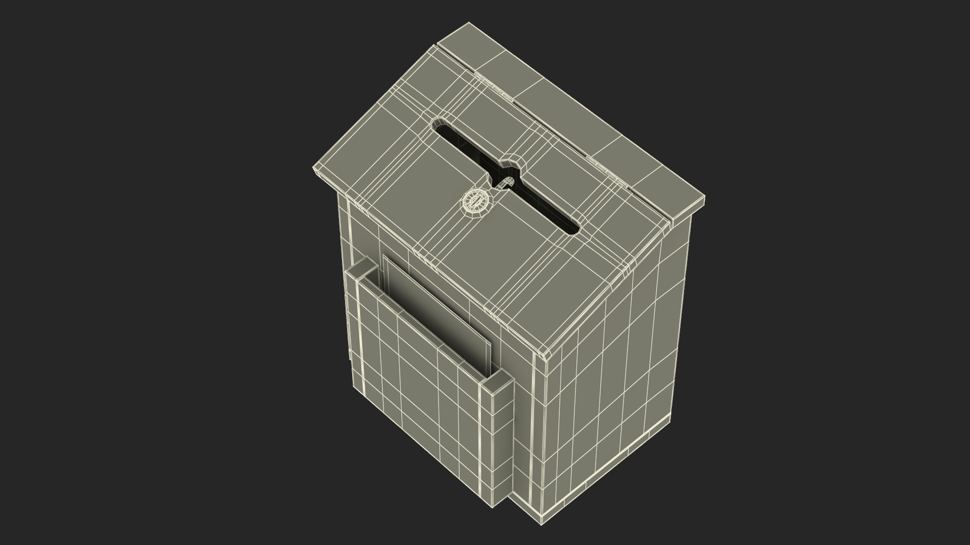 3D Red Wood Locking Suggestion Box with Card