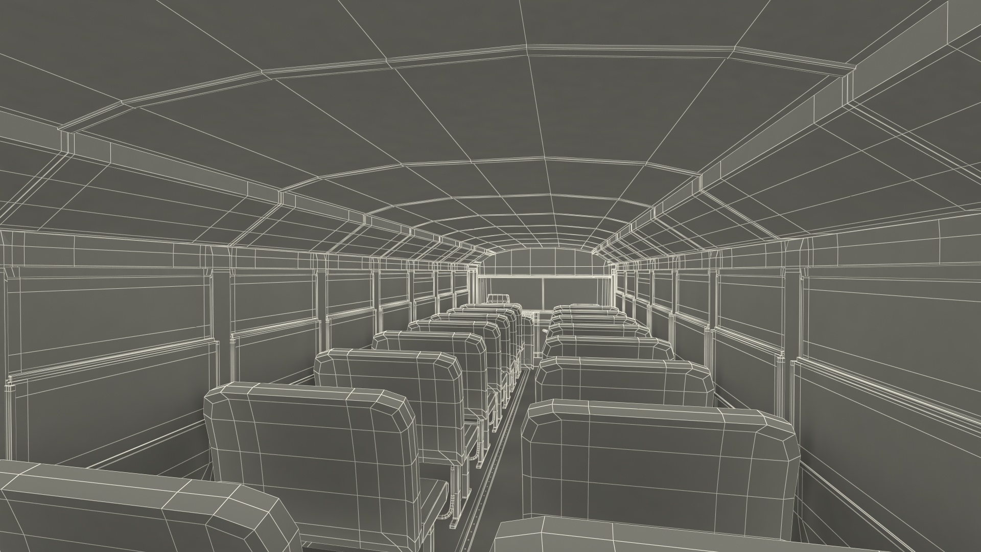 3D Blue Bird Vision Commercial Bus
