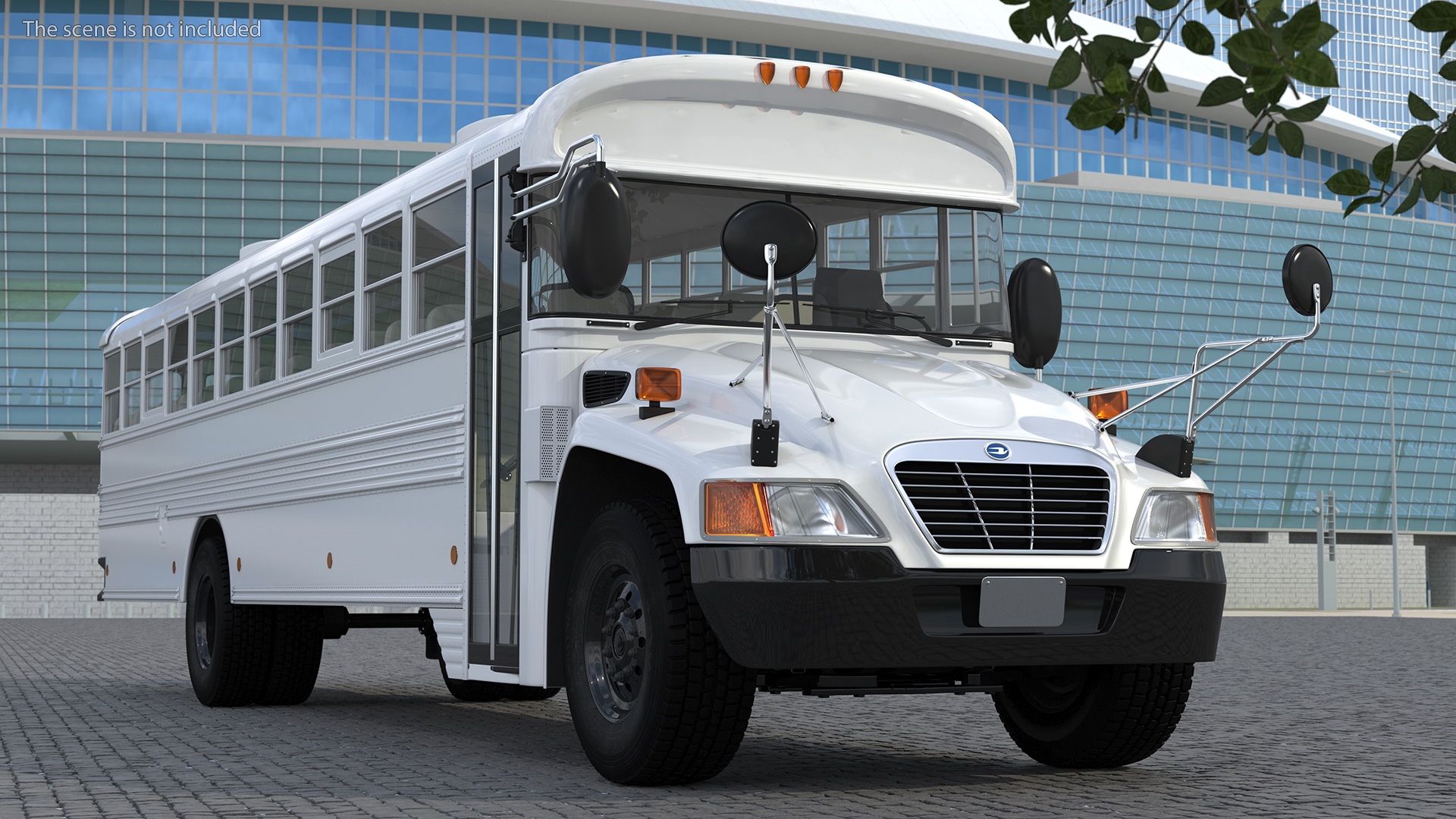 3D Blue Bird Vision Commercial Bus