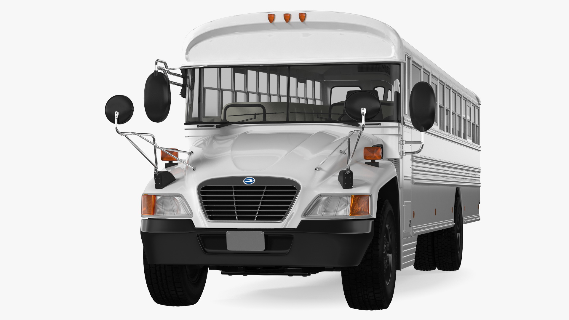3D Blue Bird Vision Commercial Bus