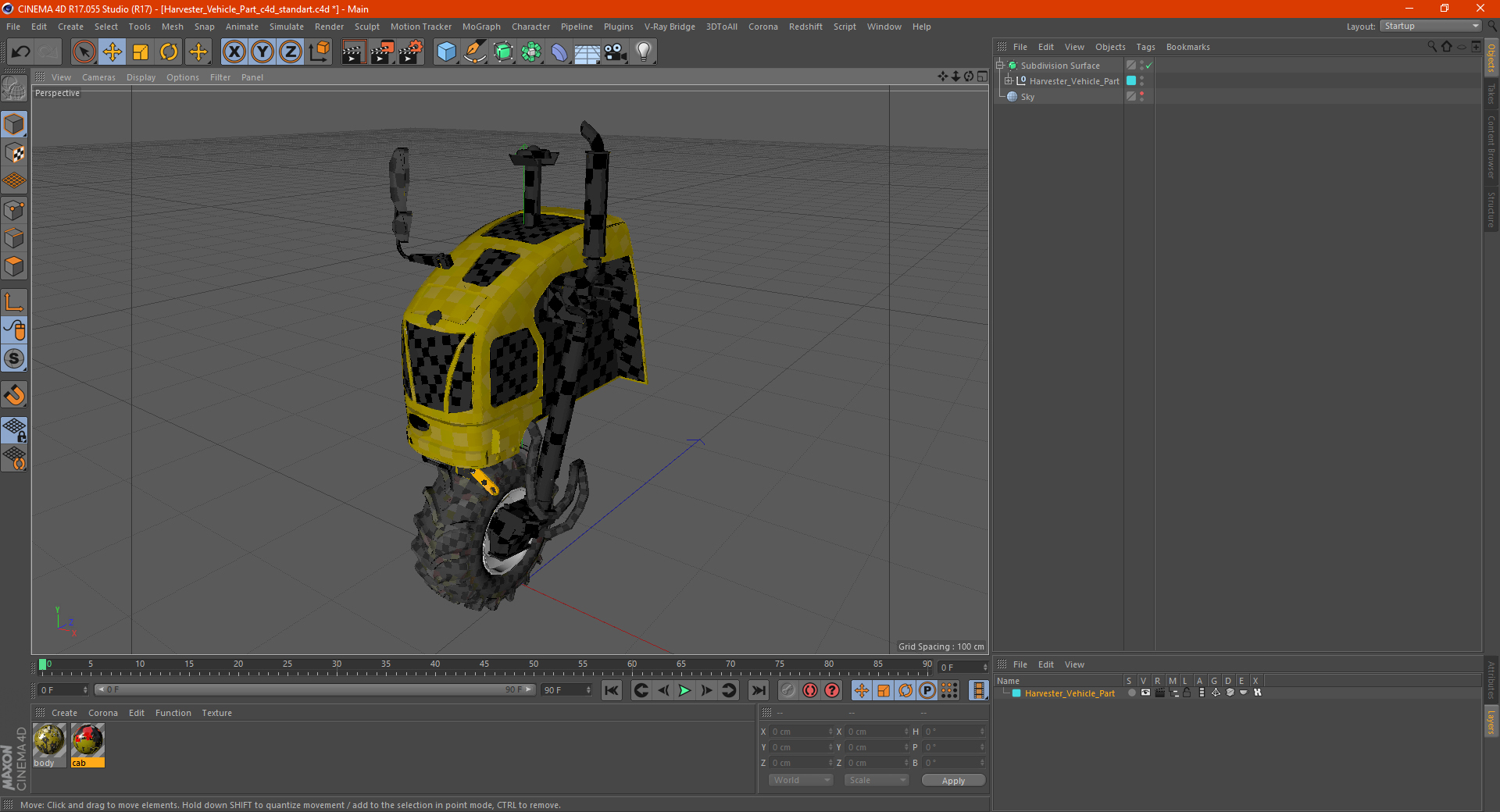 Harvester Vehicle Part 3D