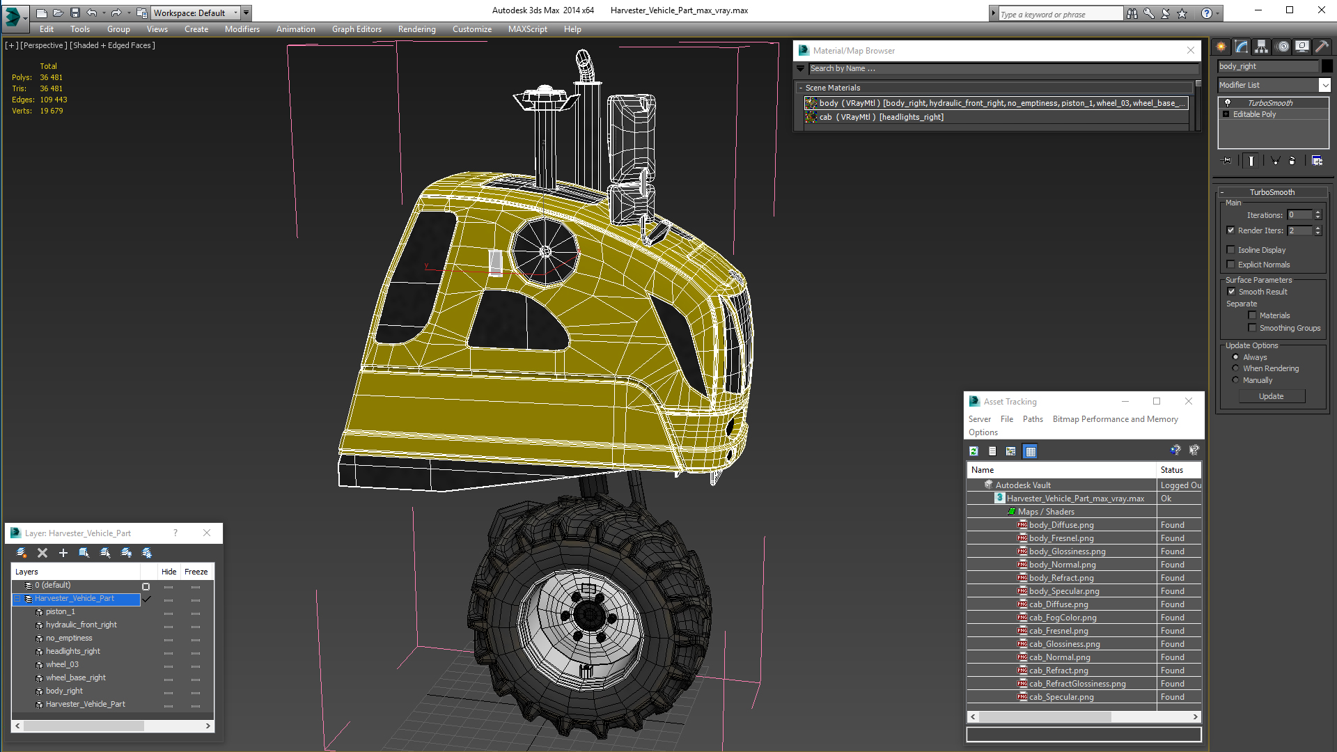 Harvester Vehicle Part 3D