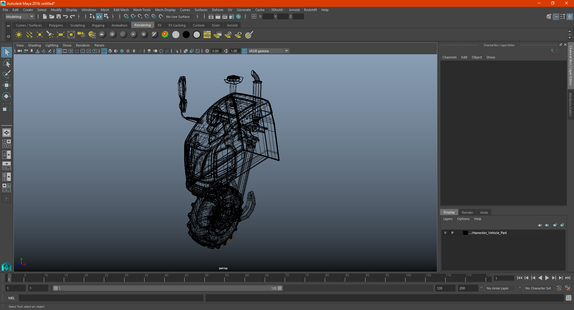 Harvester Vehicle Part 3D