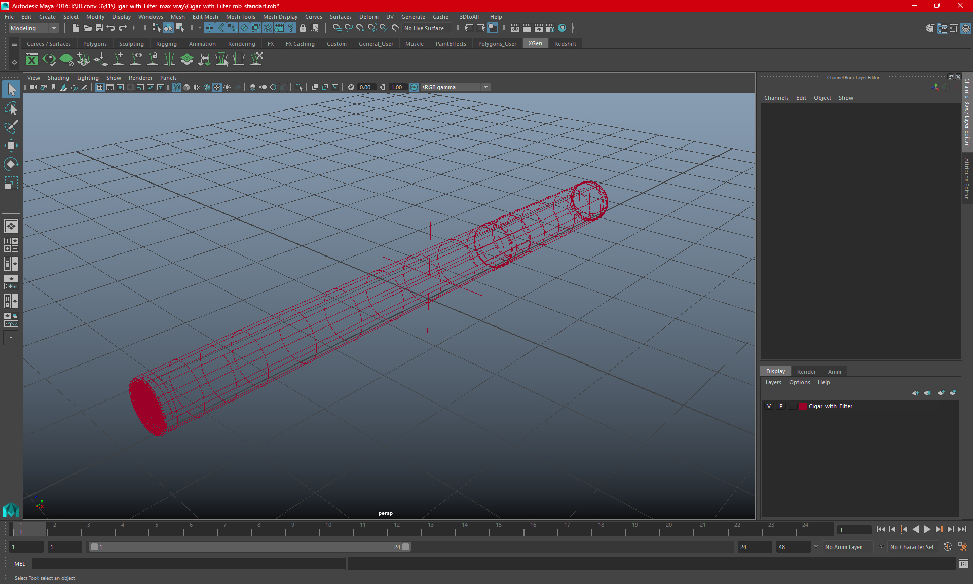 3D model Lighted Cigar with Filter