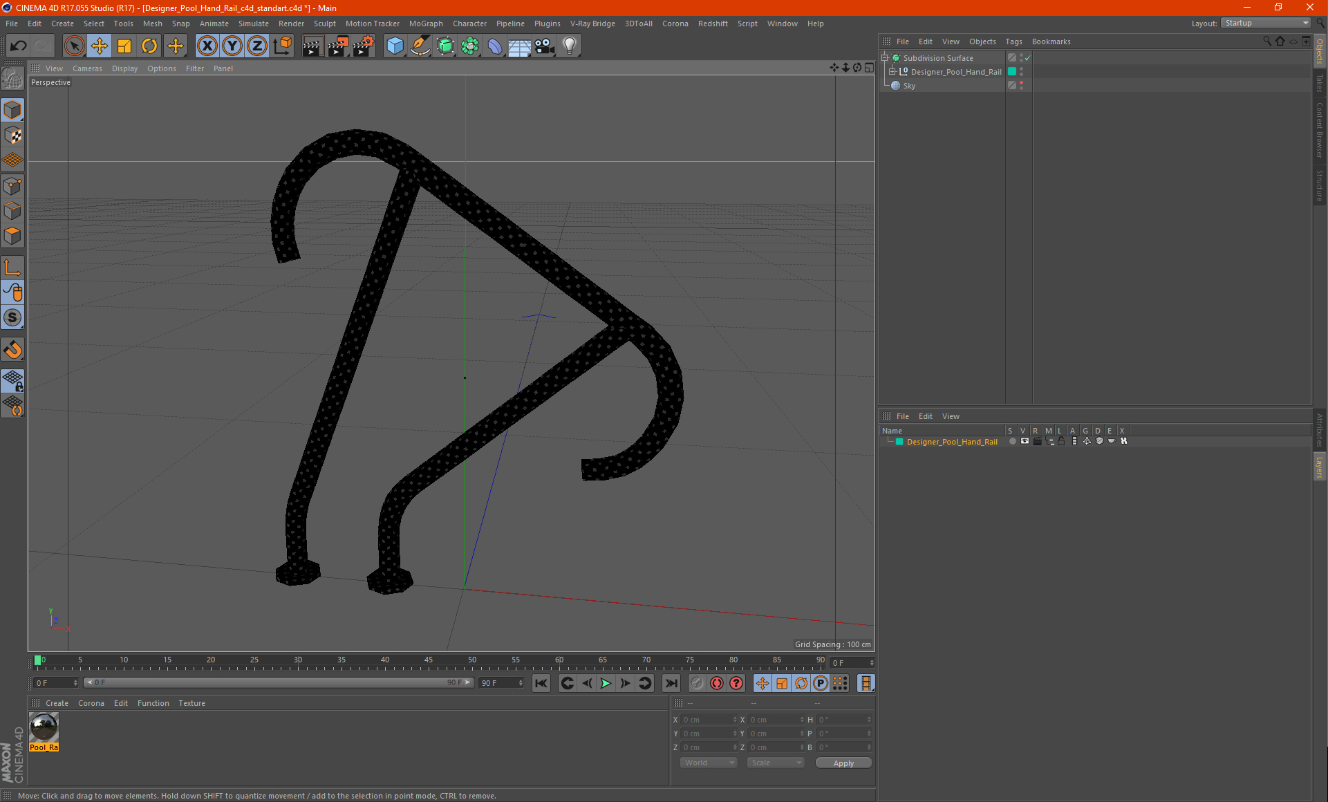 3D Designer Pool Hand Rail model