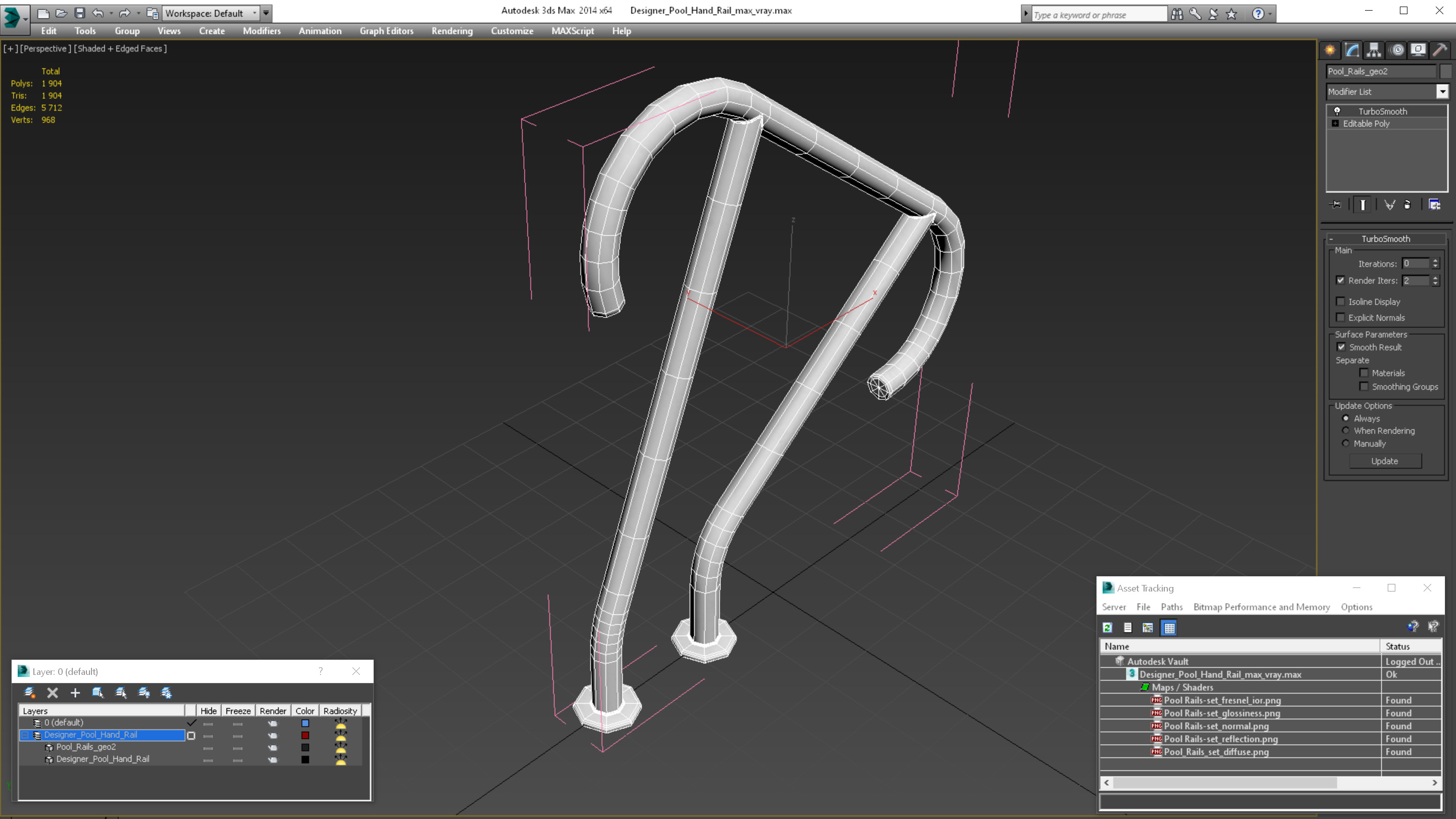 3D Designer Pool Hand Rail model